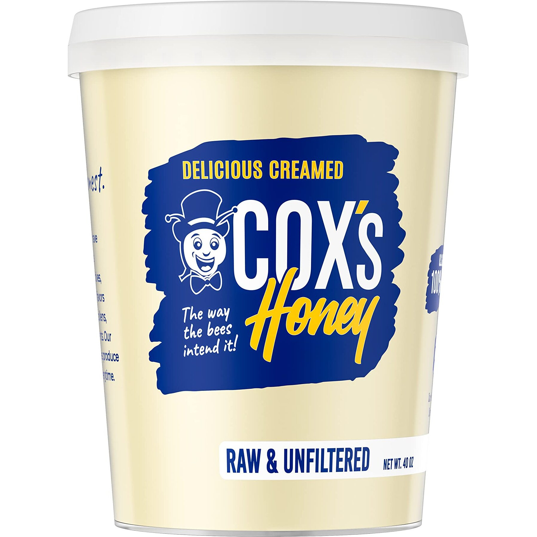 Cox's Honey - Creamed Whipped Honey Raw Unfiltered, 40 Oz | 100% Pure Clover Delicious Honey - Product Of The Usa