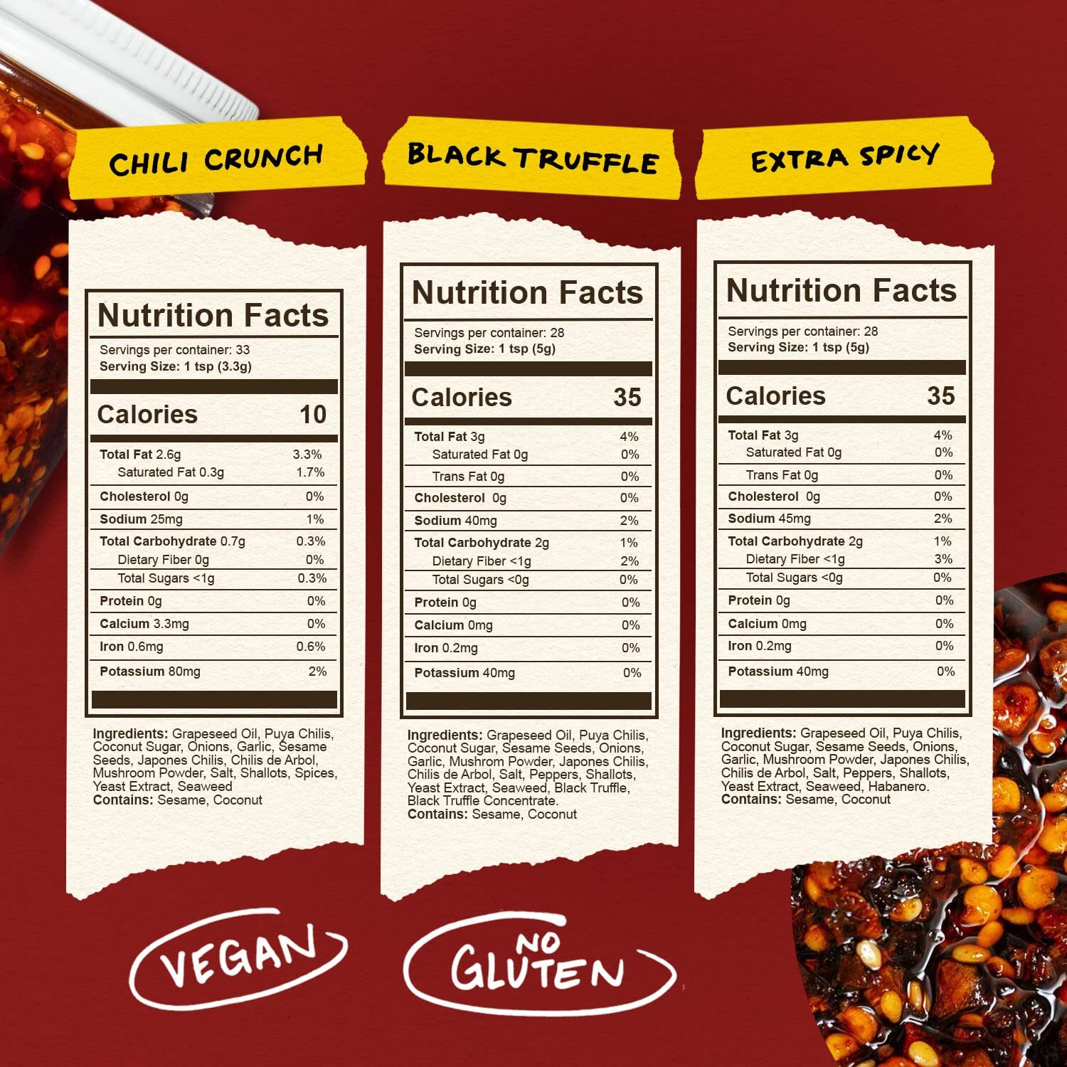Momofuku Chili Crunch Variety Pack By David Chang, 3 Pack (5.3 Ounces Each), Chili Oil With Crunchy Garlic And Shallots, Spicy Chili Crisp Sauce Or Ramen Topping