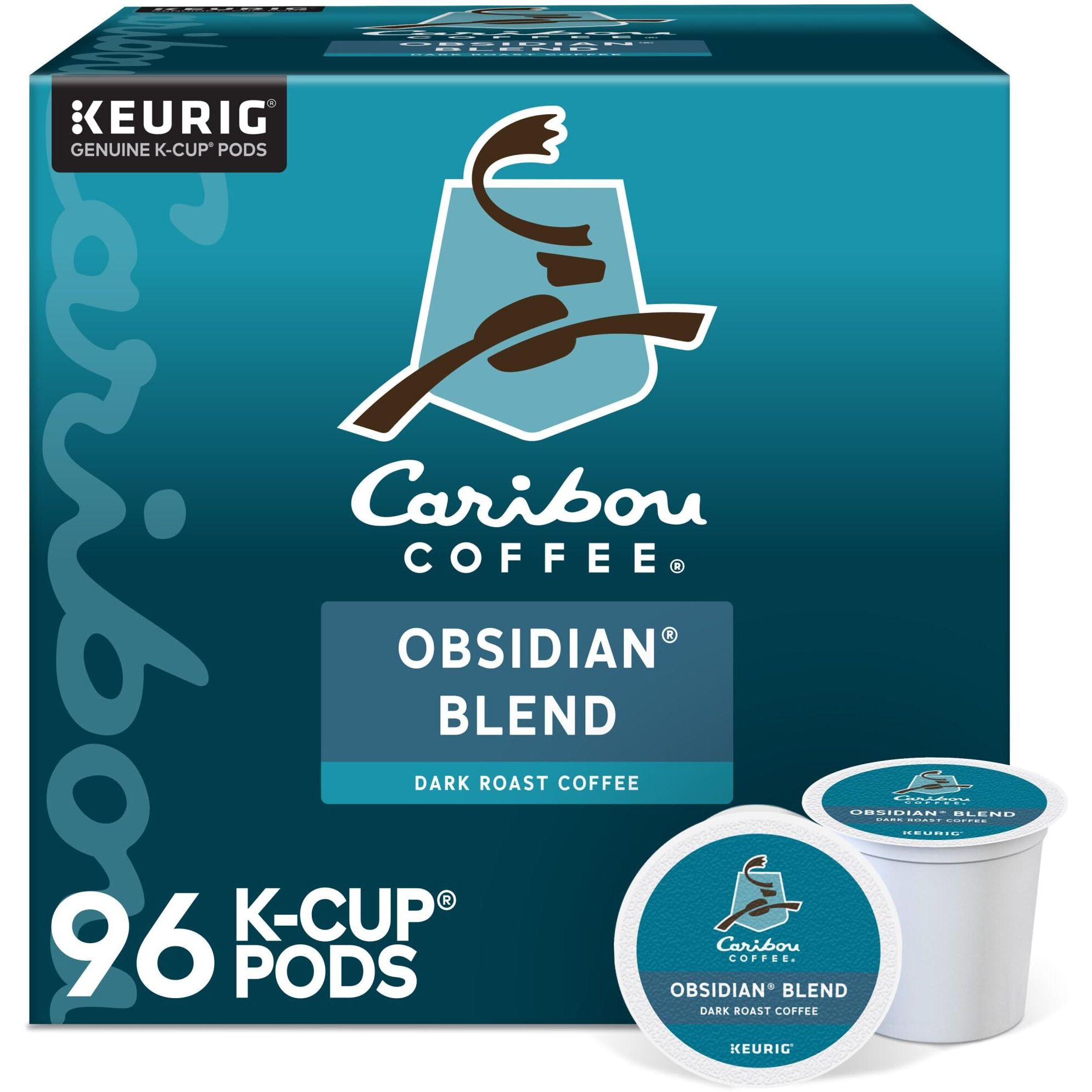 Caribou Coffee Obsidian Keurig Single-Serve K-Cup Pod, Medium Roast Coffee, 96 Count (4 Packs Of 24)