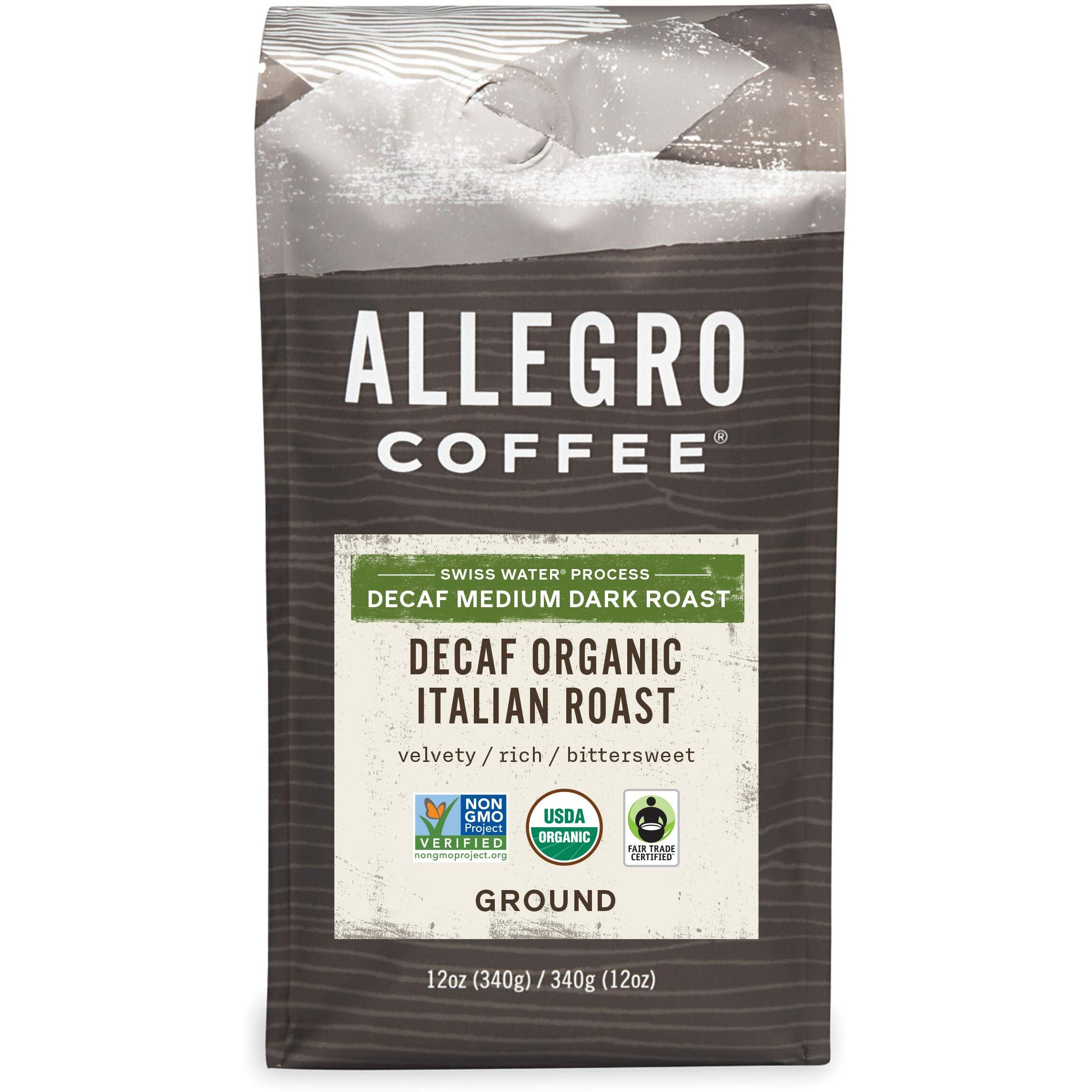 Allegro Coffee Decaf Organic Italian Roast Ground Coffee, 12 Ounce (Pack Of 1)