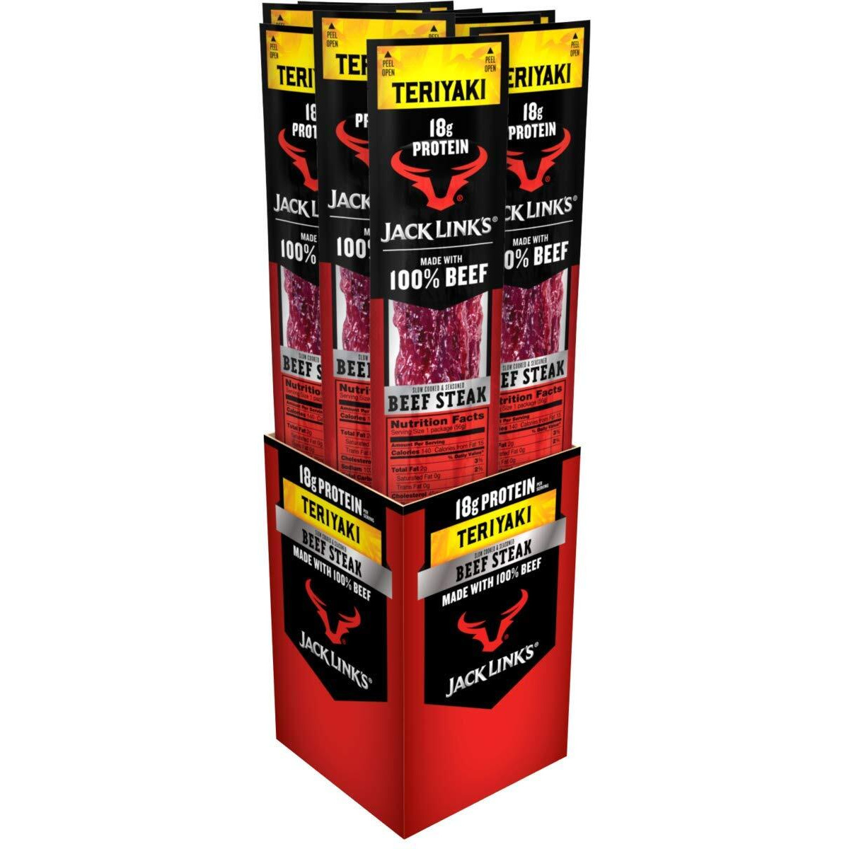 Jack Links Premium Cuts Beef Steak, Teriyaki, Great Protein Snack With 18G Of Protein And 9G Of Carbs Per Serving, Made With Premium Beef, 2 Ounce (Pack Of 12)