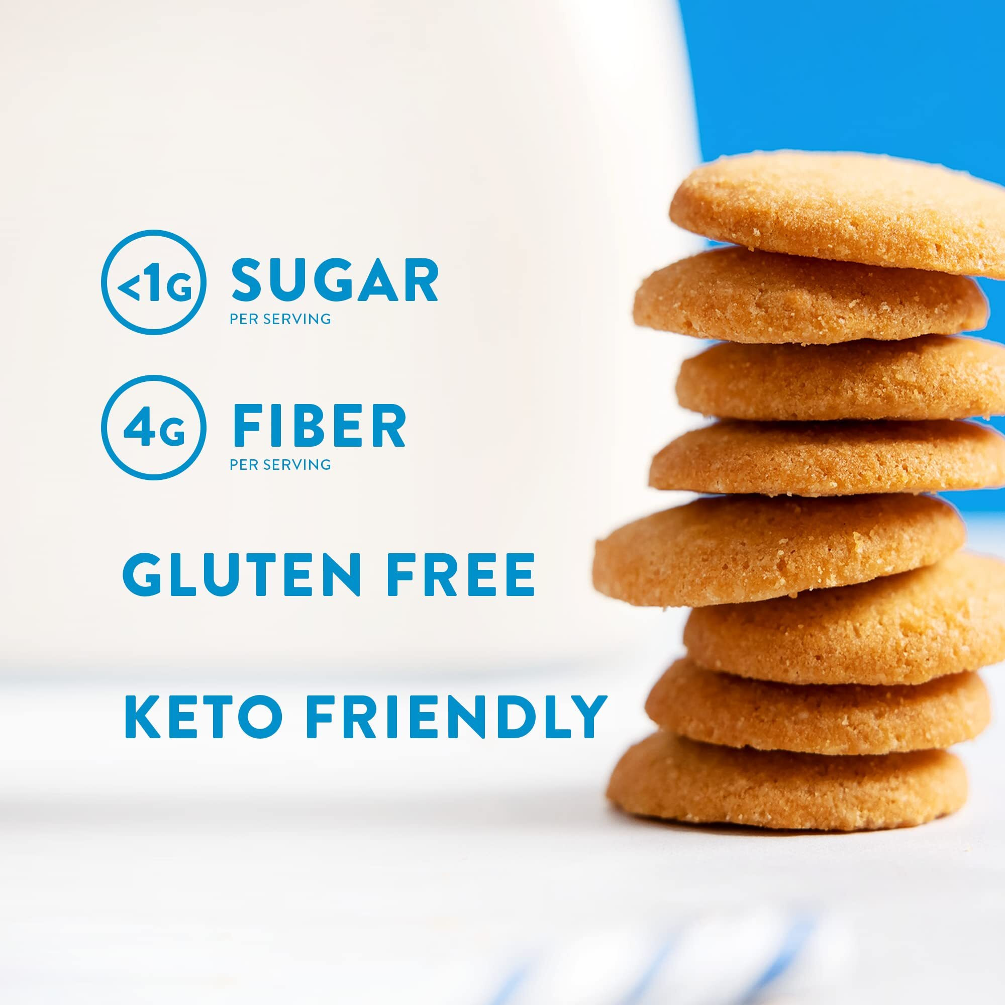 Highkey Gluten Free Vanilla Wafer Cookies - 3 Pack Low Carb Keto Snack Sugar Free Dessert Diabetic Snacks Healthy Diet Friendly Food Sweet For Adults Almond Flour Cookie Zero Sugar Added Protein Treat