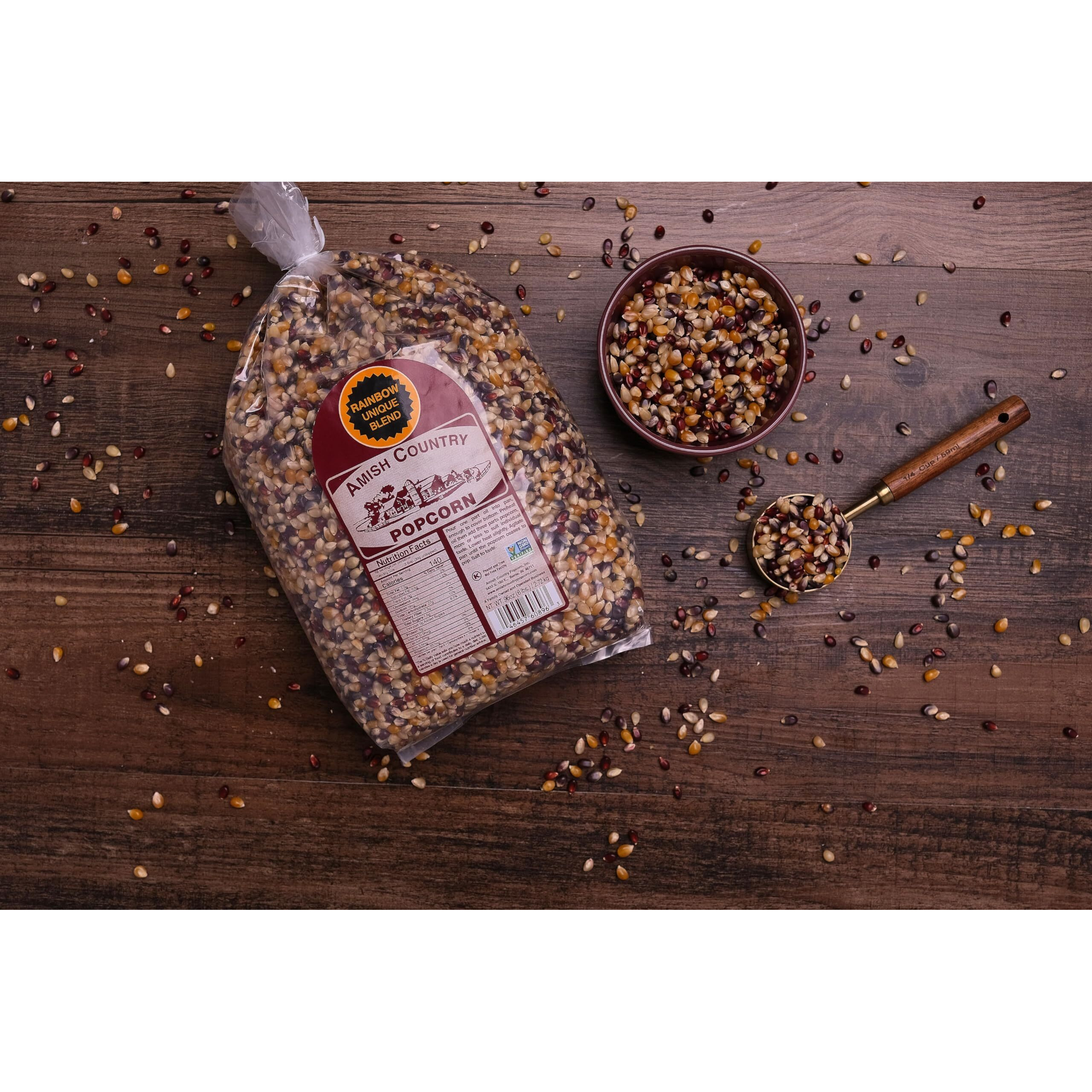 Amish Country Popcorn | 6 Lb Bag | Rainbow Popcorn Kernels | Old Fashioned, Non-Gmo And Gluten Free (Rainbow - 6 Lb Bag)