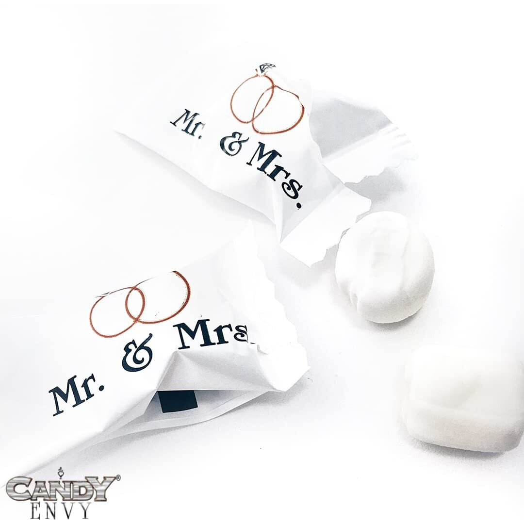 Candy Envy - Mr. And Mrs. Buttermints - 13 Oz. Bag - Approximately 100 Individually Wrapped Mints - Wedding Favors