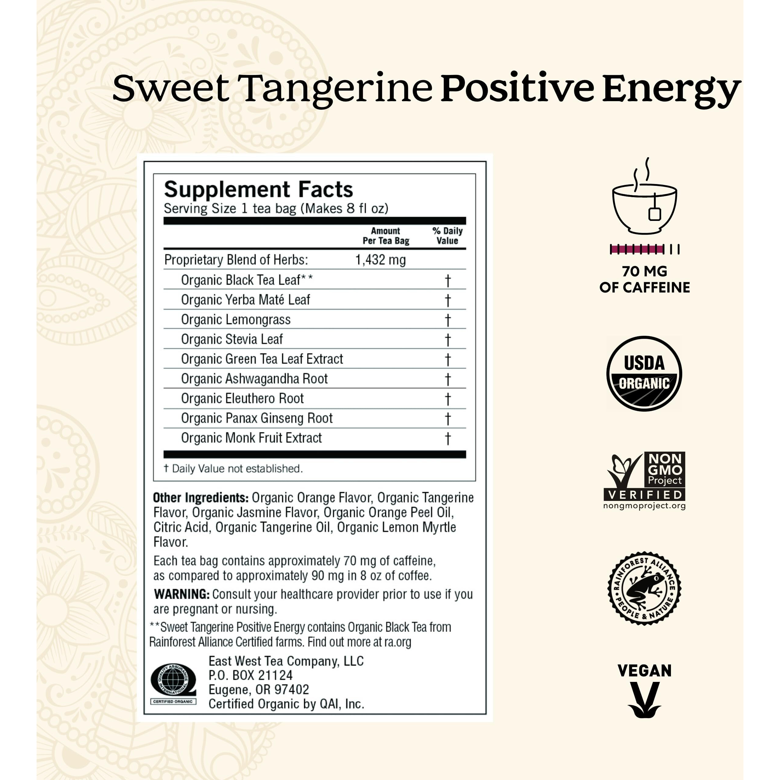 Yogi Tea Energy Variety 3 Pack-Organic Sampler-Includes Bright Peach Positive Energy, Sweet Tangerine Positive Energy & Vanilla Spice Perfect Energy