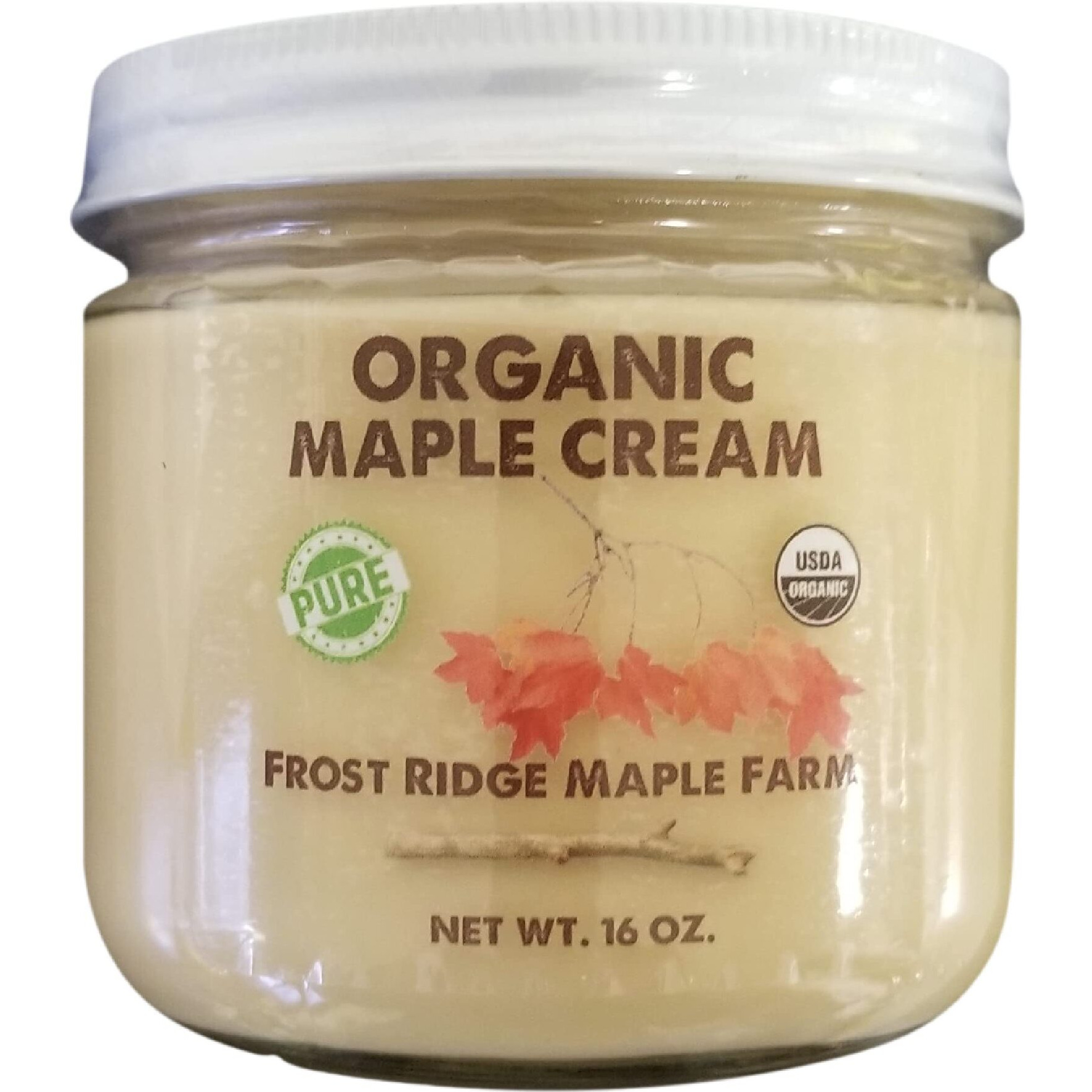 Frost Ridge Maple Farm, Organic Maple Cream, Grade A, One Pound (16 Oz)