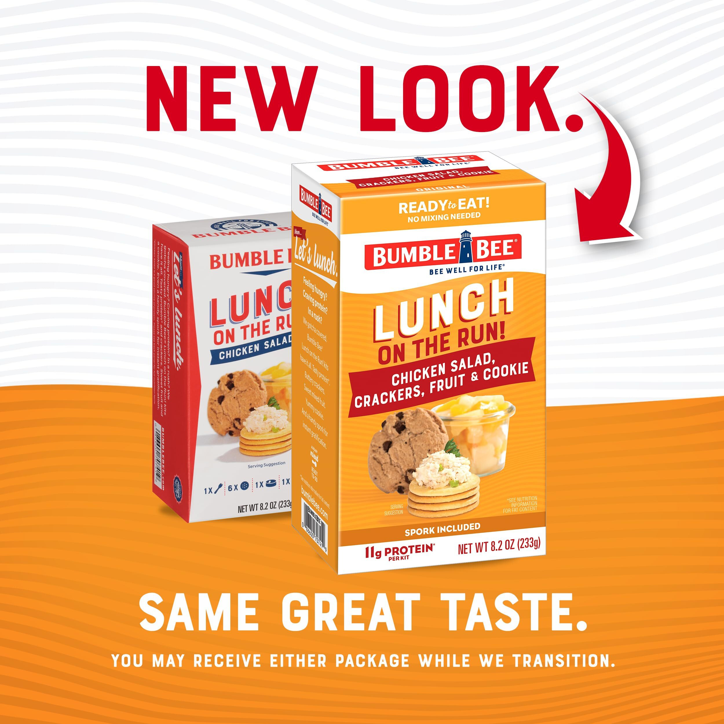 Bumble Bee Lunch On The Run Chicken Salad With Crackers Kit, 8.2 Oz (Pack Of 4) - Ready To Eat, Includes Crackers, Cookie & Mixed Fruit - Shelf Stable & Convenient Source Of Protein