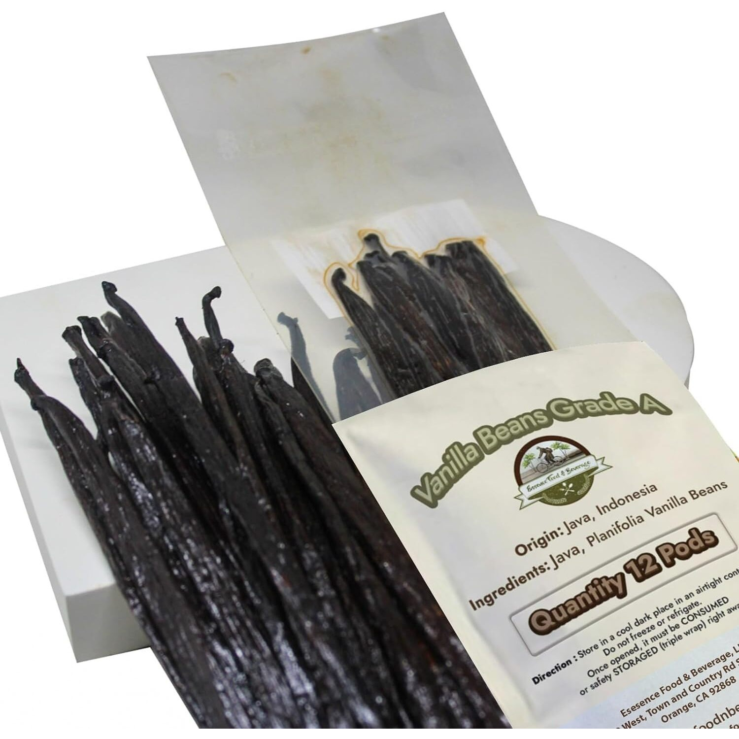 12 Vanilla Beans For Making Vanilla Extract Grade A - Non-Gmo Planifolia Vanilla Beans Bulk, 6-8 Inches Vanilla Beans For Making Vanilla Extract Grade A+