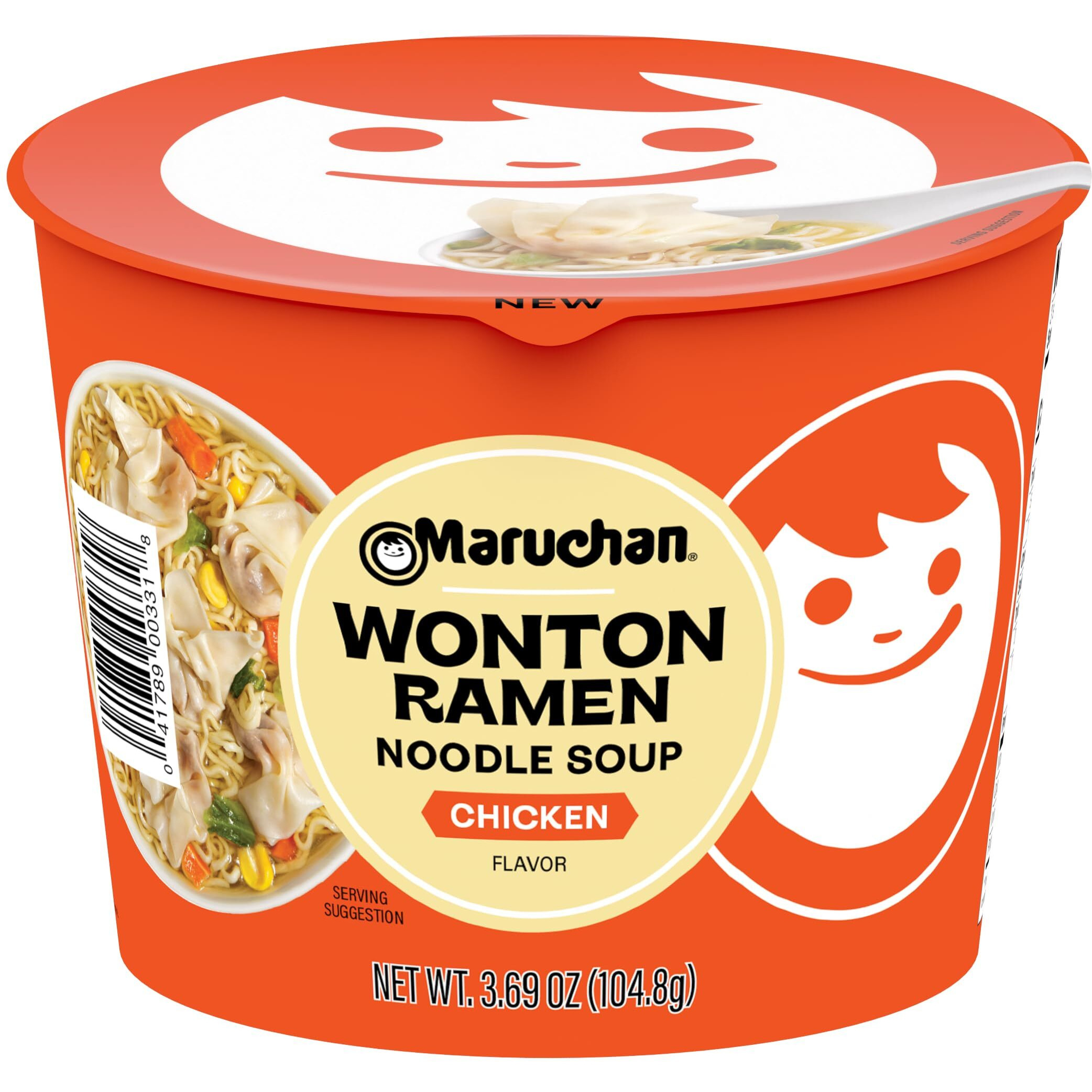 Maruchan Microwavable Wonton Bowl, Chicken Flavor, 3.69 Oz, 6 Count