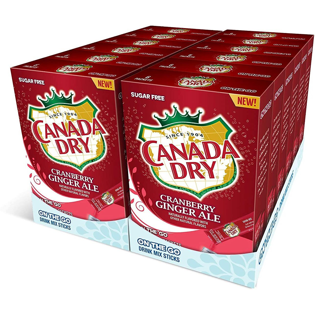 Canada Dry Powder Drink Mix - Sugar Free & Delicious (Cranberry Ginger Ale, 72 Sticks)