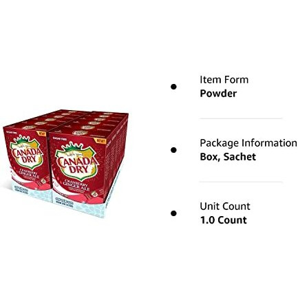 Canada Dry Powder Drink Mix - Sugar Free & Delicious (Cranberry Ginger Ale, 72 Sticks)