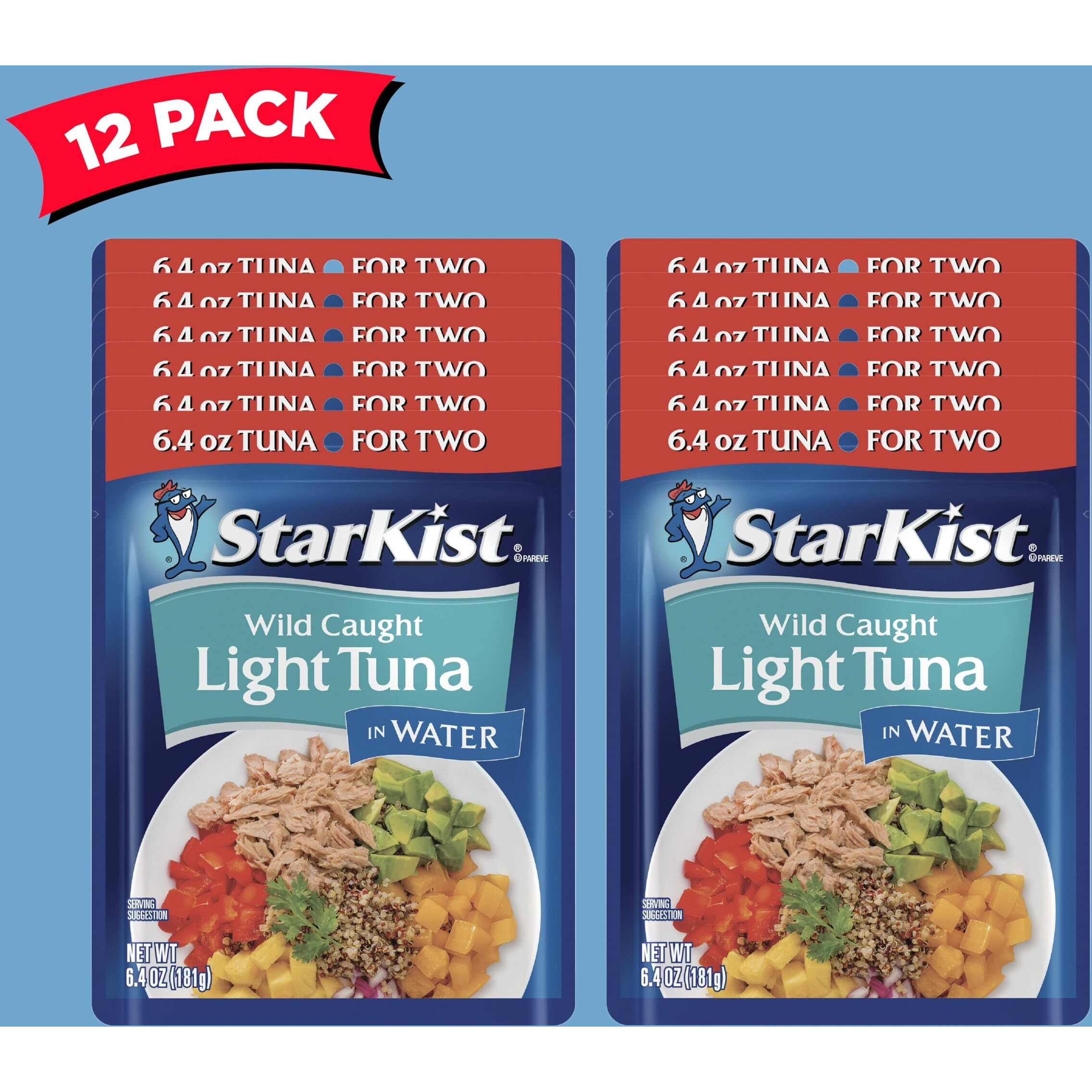 Starkist Chunk Light Tuna In Water - 6.4 Oz Pouch (Pack Of 12)