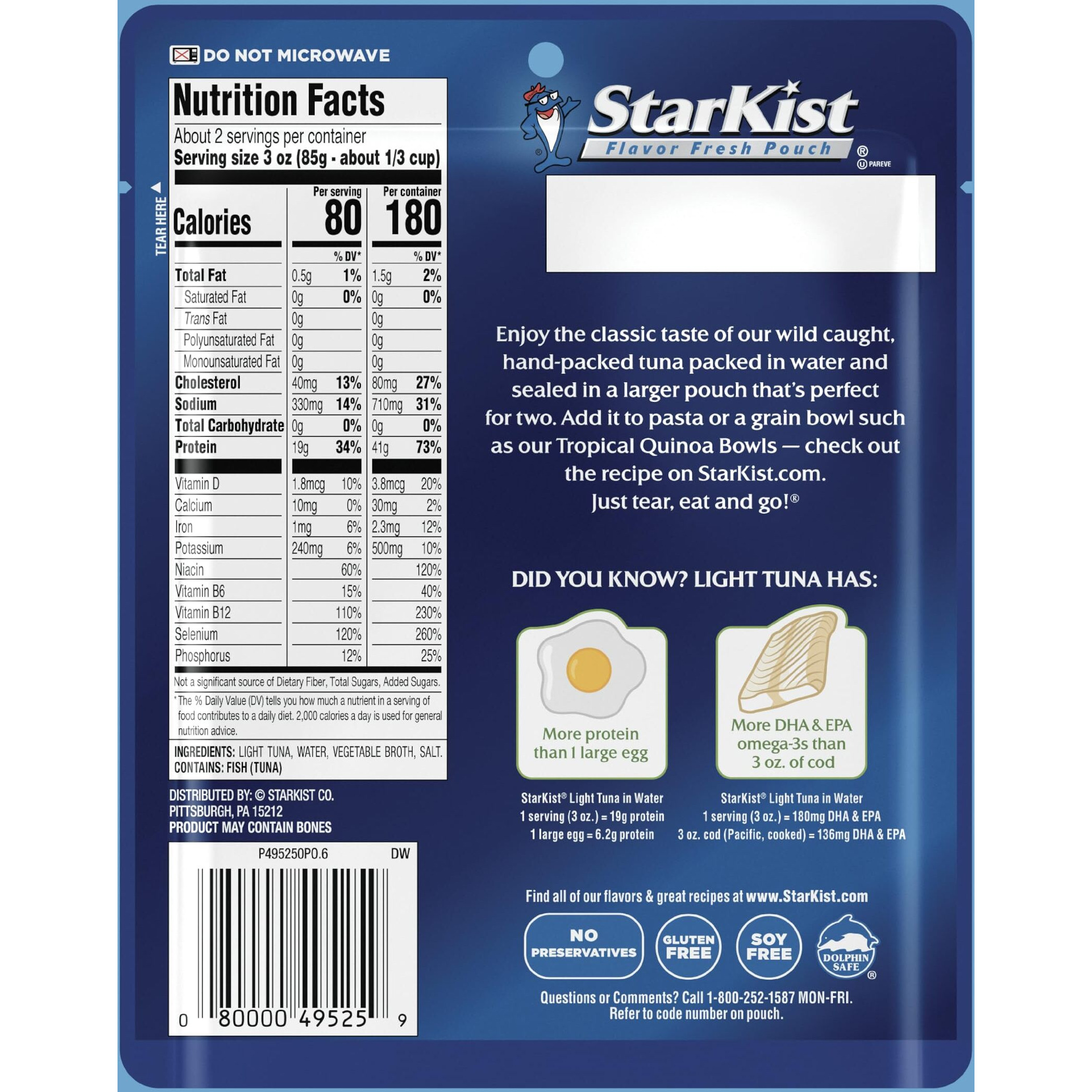 Starkist Chunk Light Tuna In Water - 6.4 Oz Pouch (Pack Of 12)