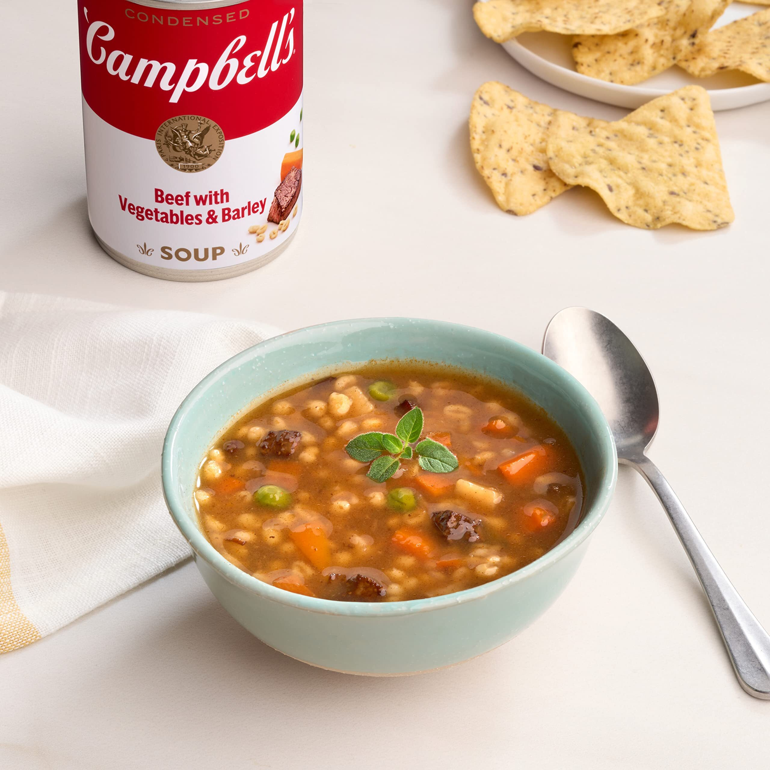 Campbell's Condensed Beef Soup With Vegetables And Barley, 10.5 Oz Can (12 Pack)
