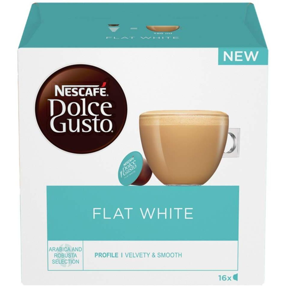 Nescaf   Dolce Gusto Flat White Coffee Pods, 16 Capsules (Pack Of 3 - Total 48 Capsules, 48 Servings)