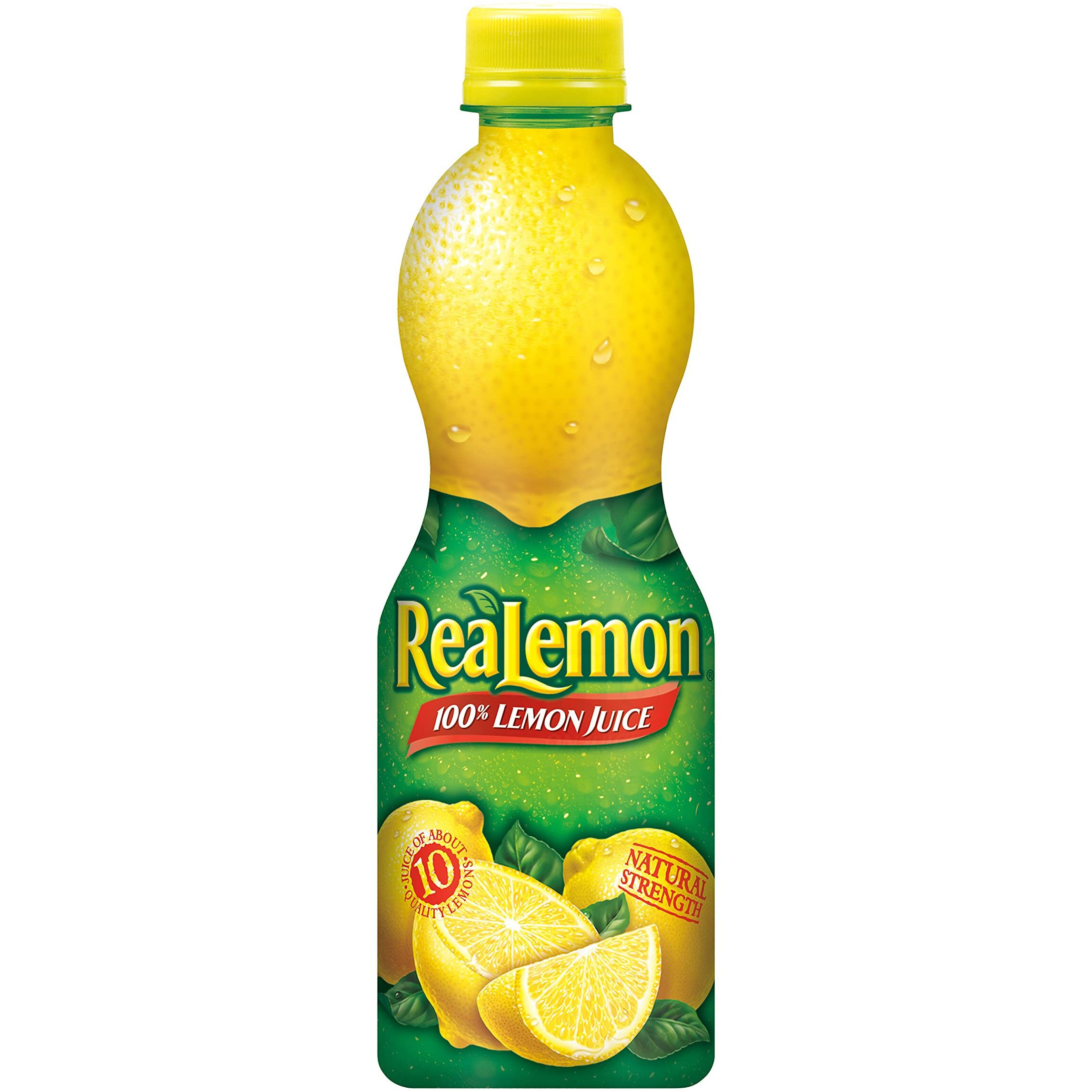 Realemon 100% Lemon Juice, 15 Fl Oz Bottle (Pack Of 12), Made With Lemon Juice From Concentrate, Gluten-Free, Sodium Free, Perfect Mixer To Add To Cocktails And Marinades