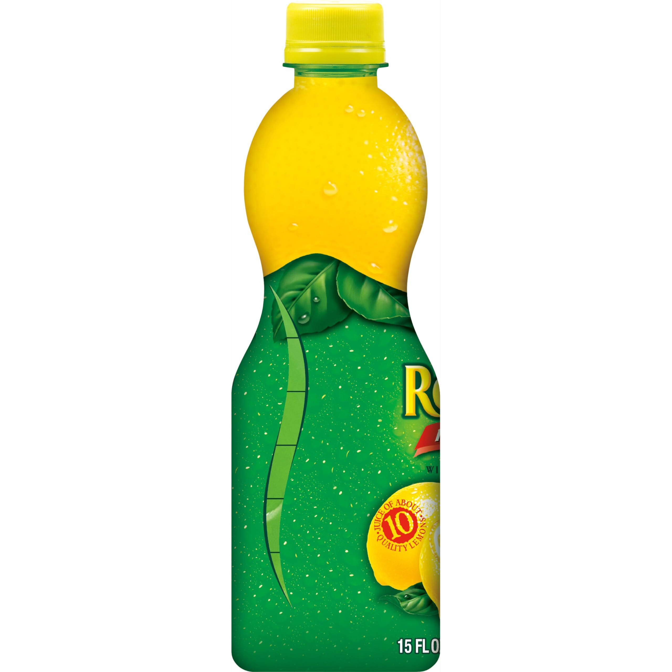 Realemon 100% Lemon Juice, 15 Fl Oz Bottle (Pack Of 12), Made With Lemon Juice From Concentrate, Gluten-Free, Sodium Free, Perfect Mixer To Add To Cocktails And Marinades