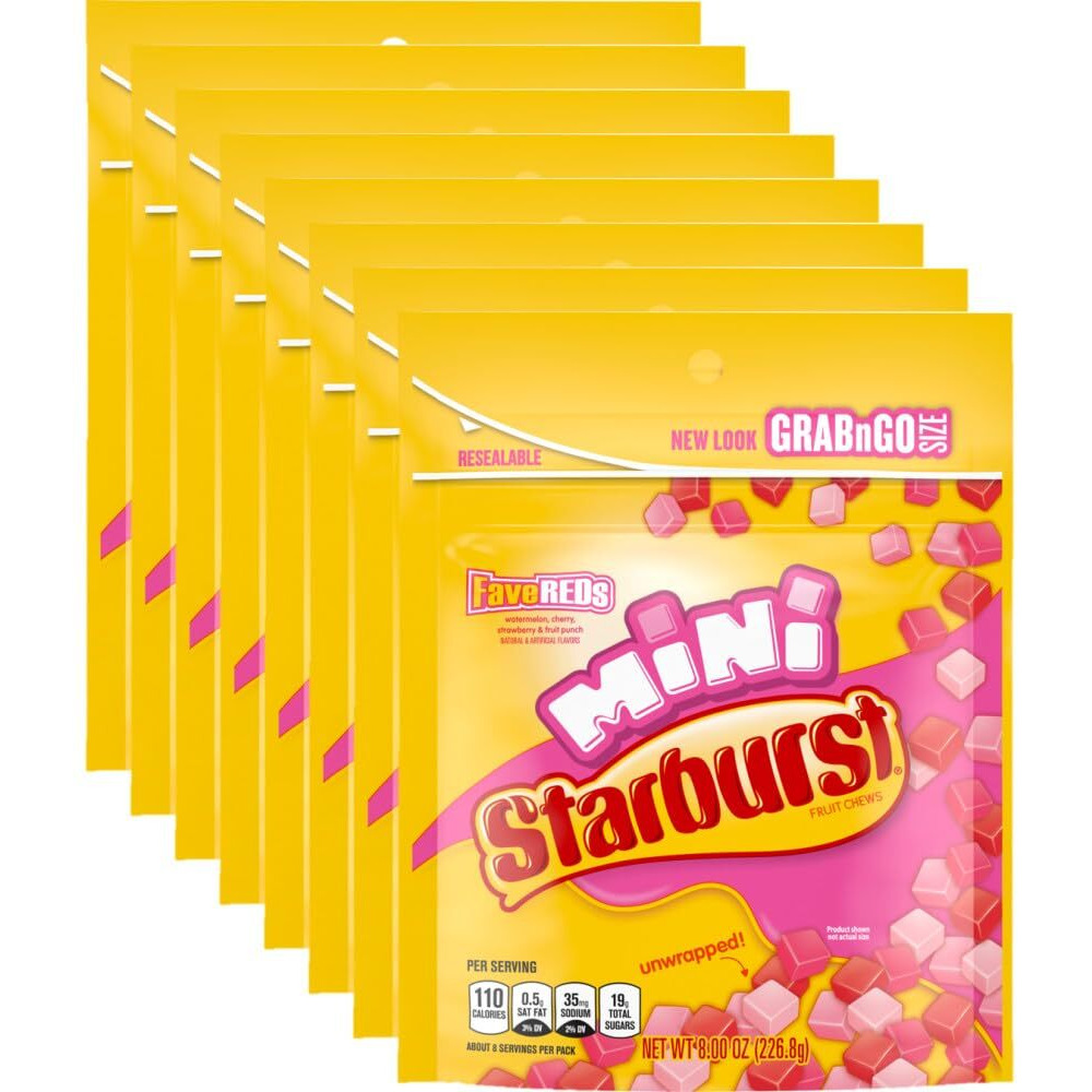 Starburst Favereds Minis Fruit Chews Candy, 8 Ounce (Pack Of 8)