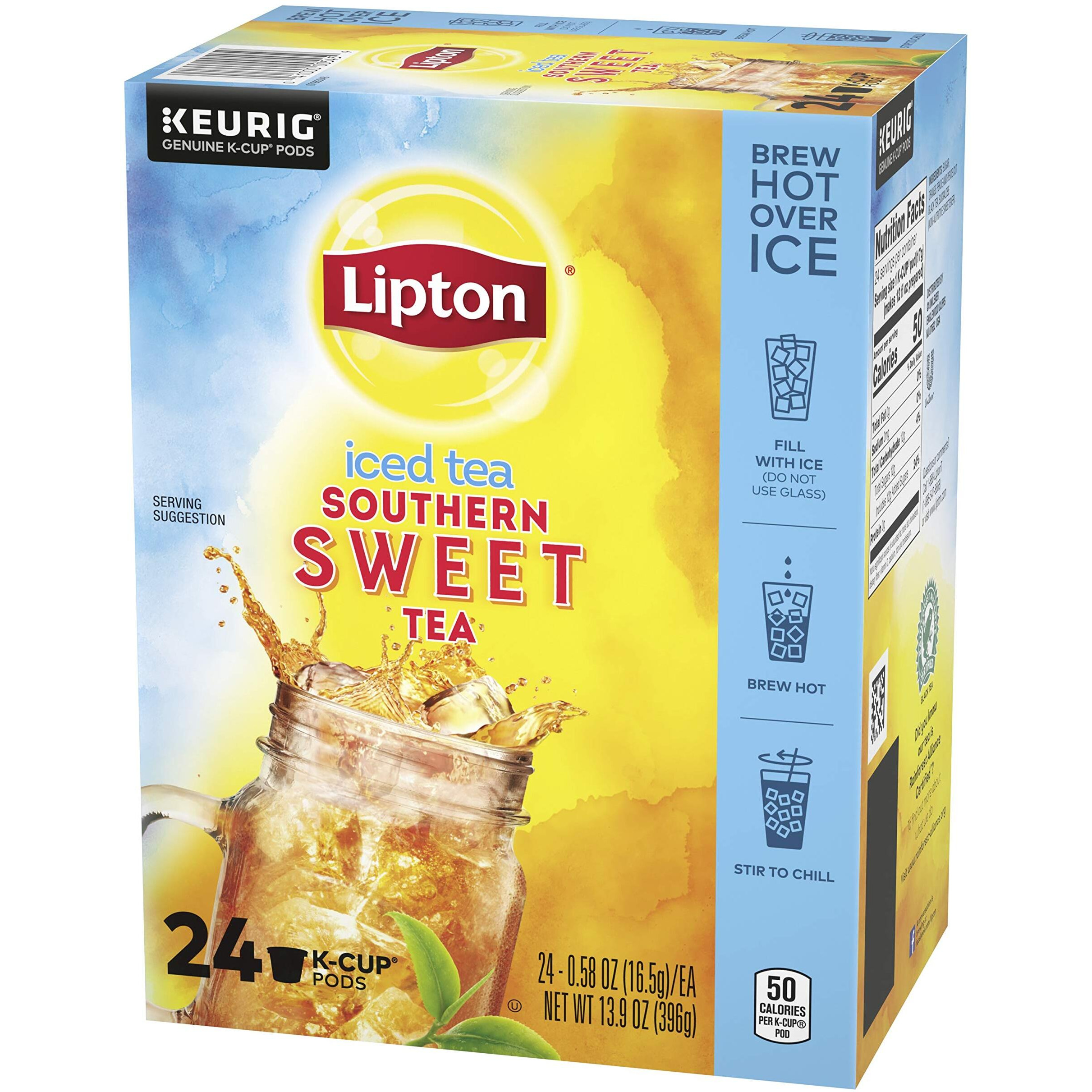 Lipton Iced Tea K-Cups, Southern Sweet Black Tea, 24 Total K-Cup Pods