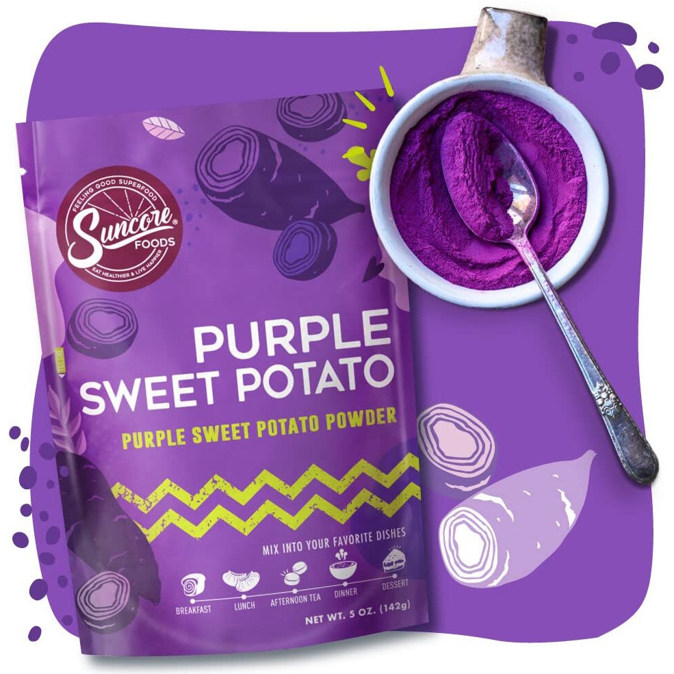 Suncore Foods Purple Sweet Potato Powder, Purple Food Coloring Powder, Gluten-Free, Non-Gmo, 5Oz (1 Pack)