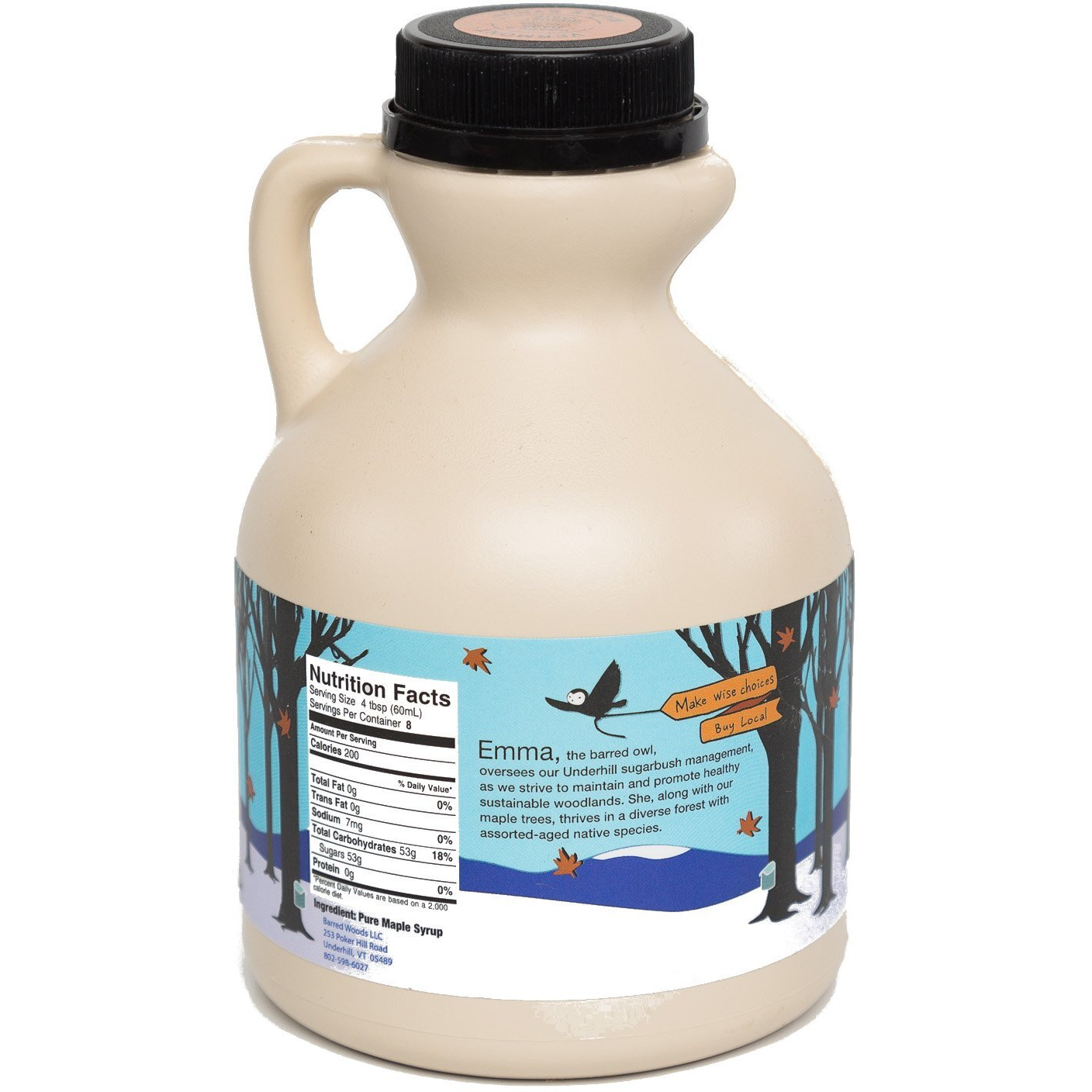 Organic Vermont Maple Syrup - Pure And All Natural - One Pint Jug (16 Oz) - Grade A Amber Rich - From Barred Woods Maple