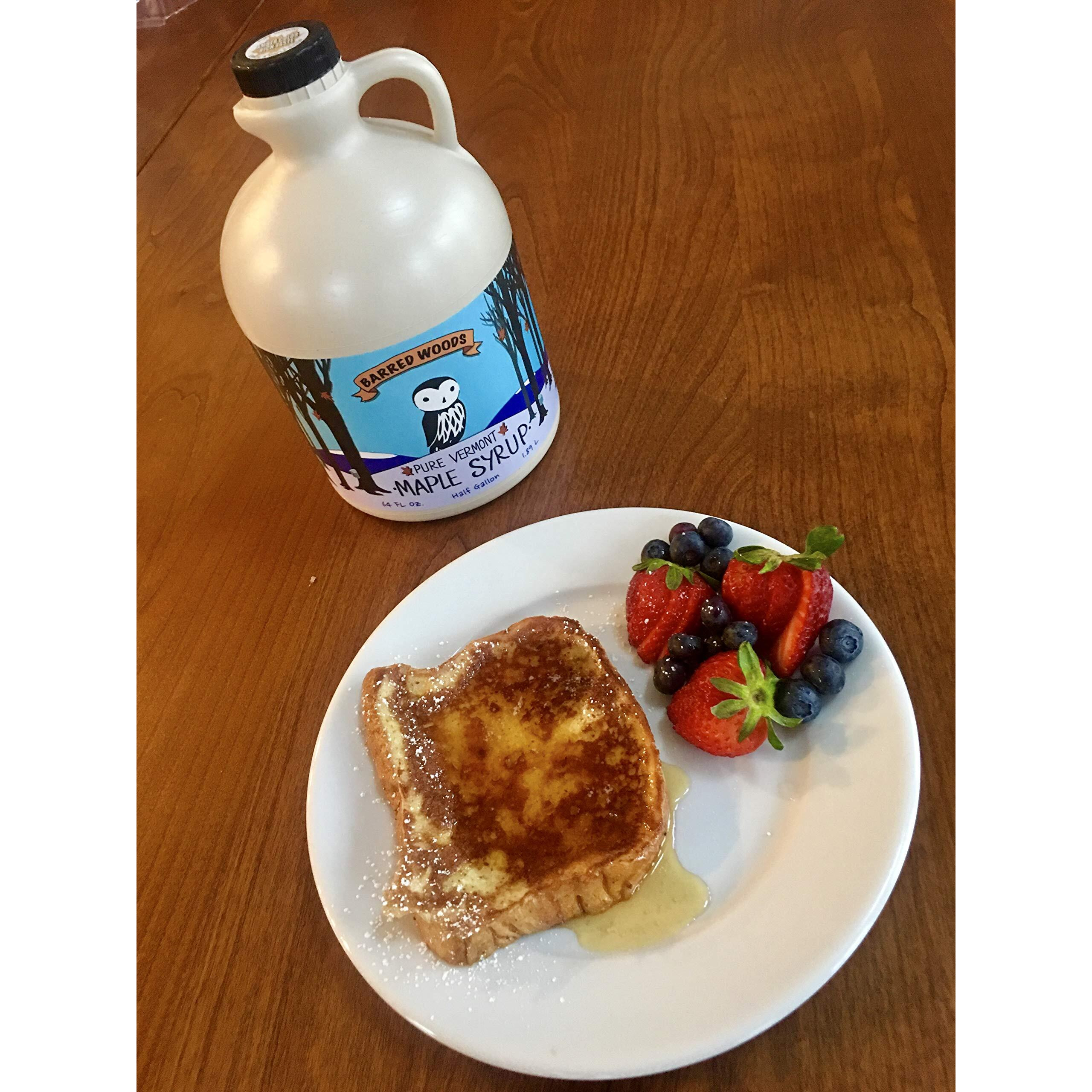 Organic Vermont Maple Syrup - Pure And All Natural - One Pint Jug (16 Oz) - Grade A Amber Rich - From Barred Woods Maple
