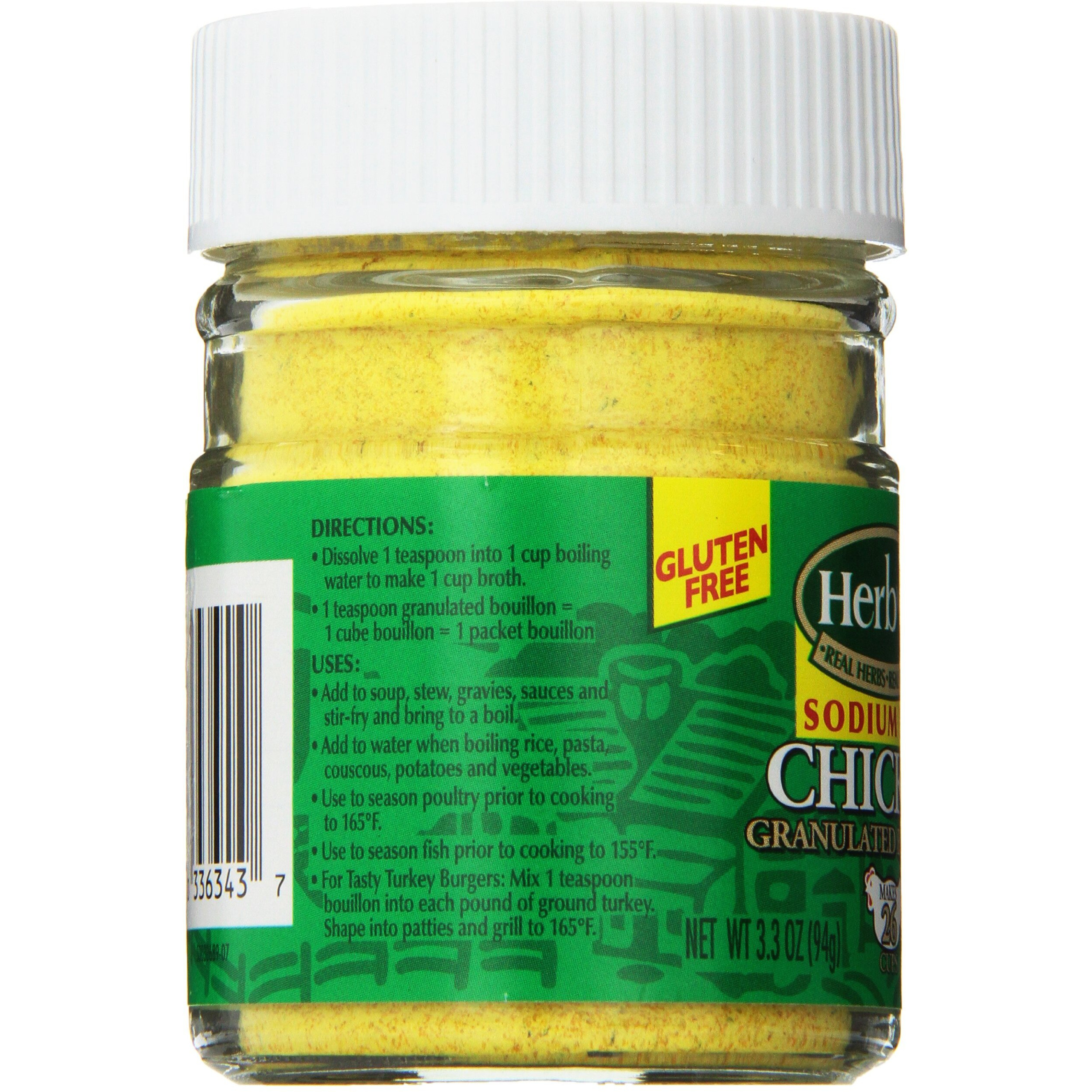 Herbox Granular Sodium Free Chicken Bouillon, 3.3 Ounce (Pack Of 6)