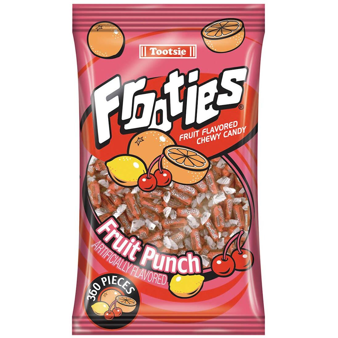 Fruit Punch Frooties - Tootsie Roll Chewy Candy - 360 Piece Count, 38.8 Oz Bag