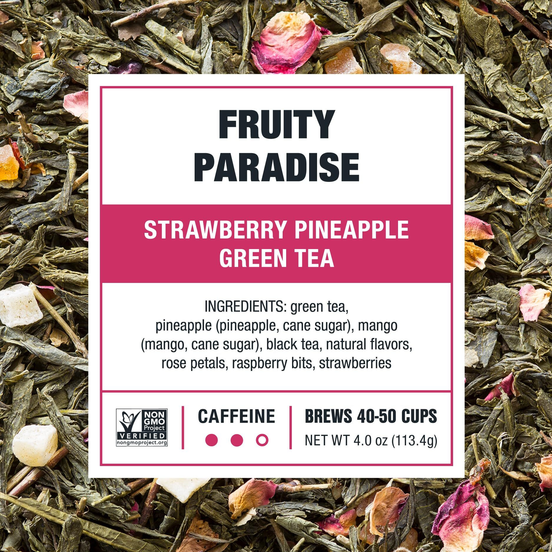 Tiesta Tea - Fruity Paradise, Strawberry Pineapple Green Tea, Premium Loose Leaf Tea Blend, Medium Caffeinated Green Tea, 50 Cups - 4Oz Refillable Tin