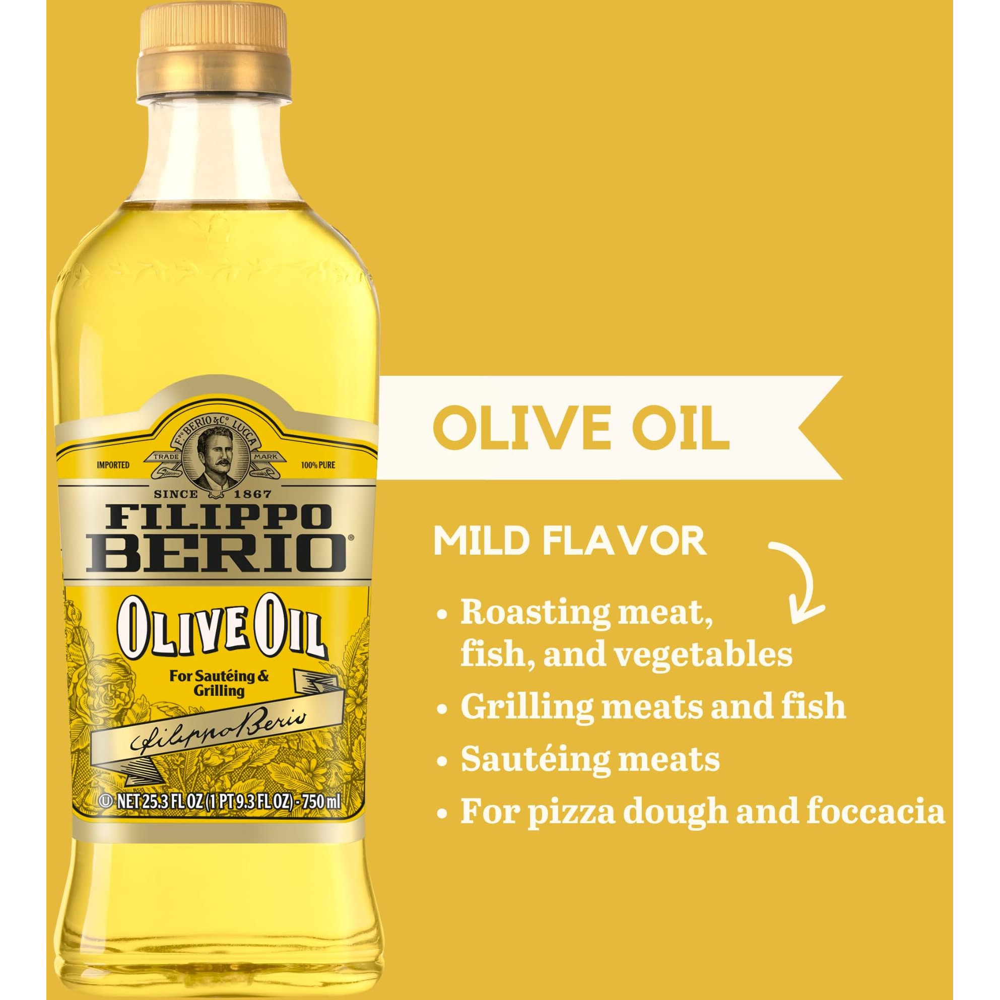 Filippo Berio Pure Olive Oil, 25.3 Ounce Rpet Bottle