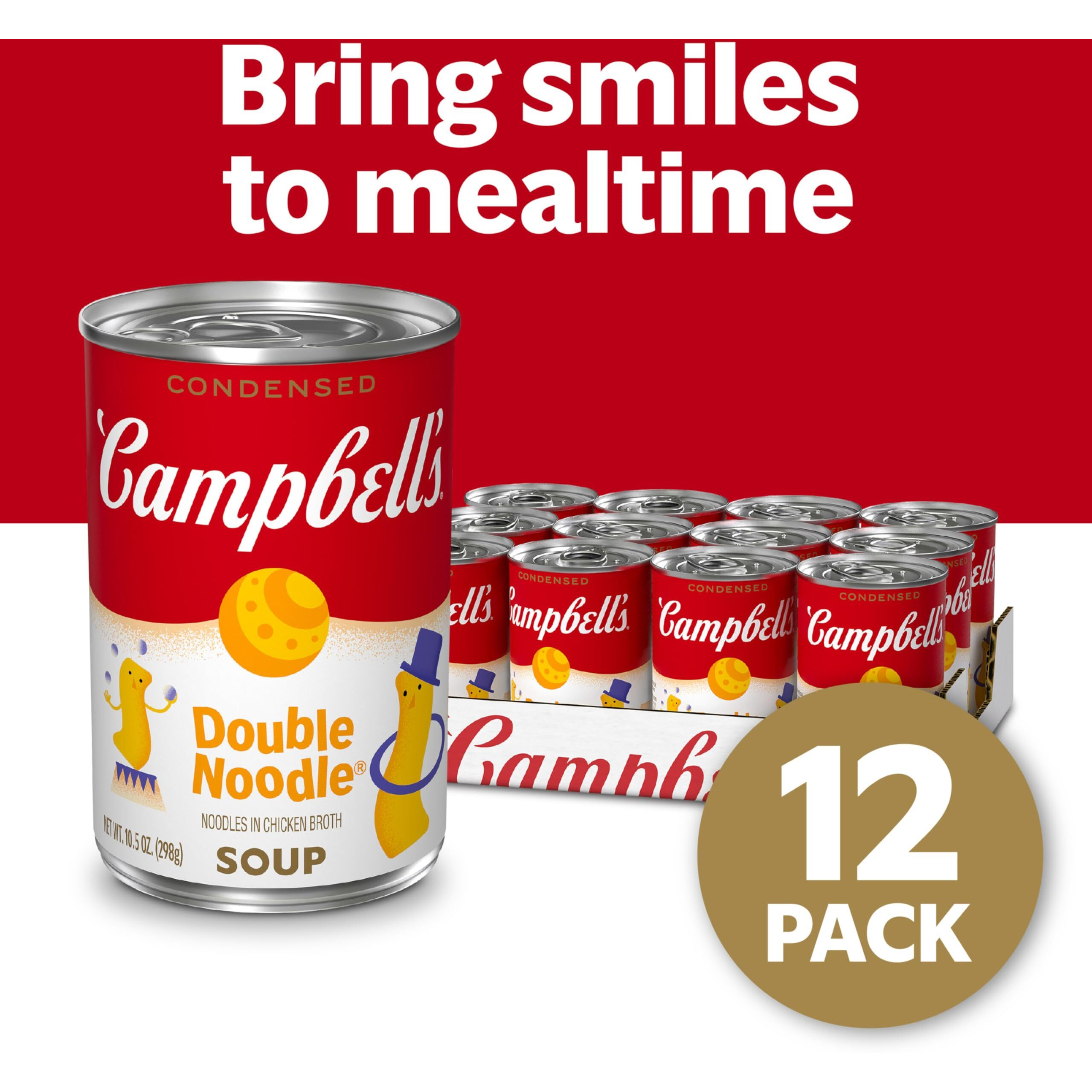 Campbells Condensed Kids Double Noodle Soup, 10.5 Oz Can (12 Pack)