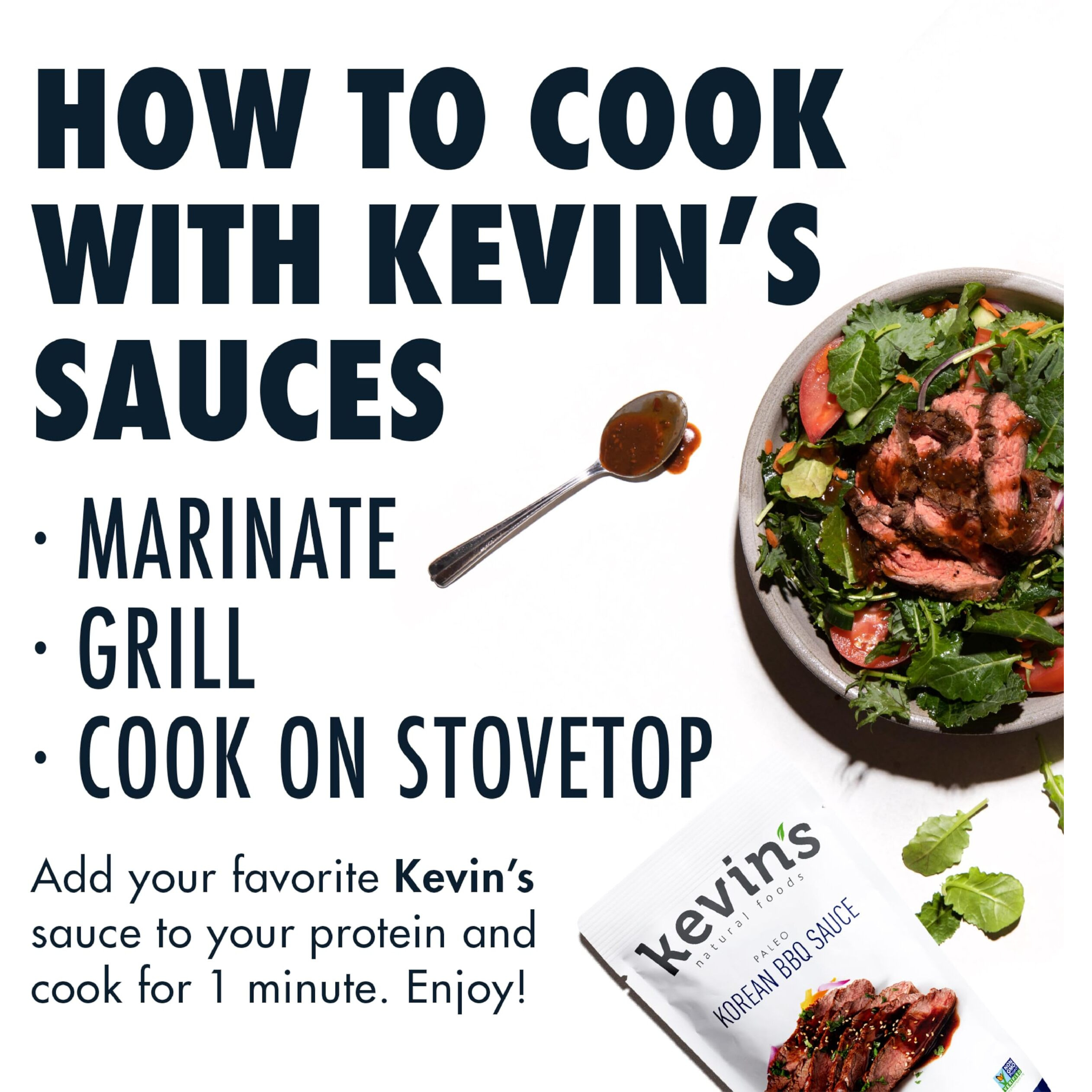 Kevin's Natural Foods Korean Bbq Sauce - Paleo Simmer Sauce - Stir-Fry Sauce, Gluten Free, No Preservatives, Non-Gmo - 3 Pack (Korean Bbq)