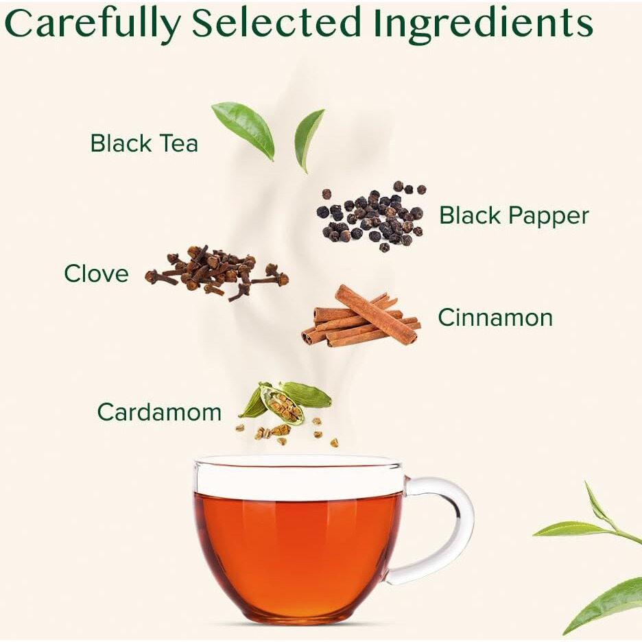 Vahdam, Double Spice Masala Chai Tea (100 Cups, 7Oz) Strong, Robust & Spicy - Pure Ingredients -Blend Of Black Tea, Cardamom, Cinnamon, Cloves & Black Pepper - Brew Chai Latte