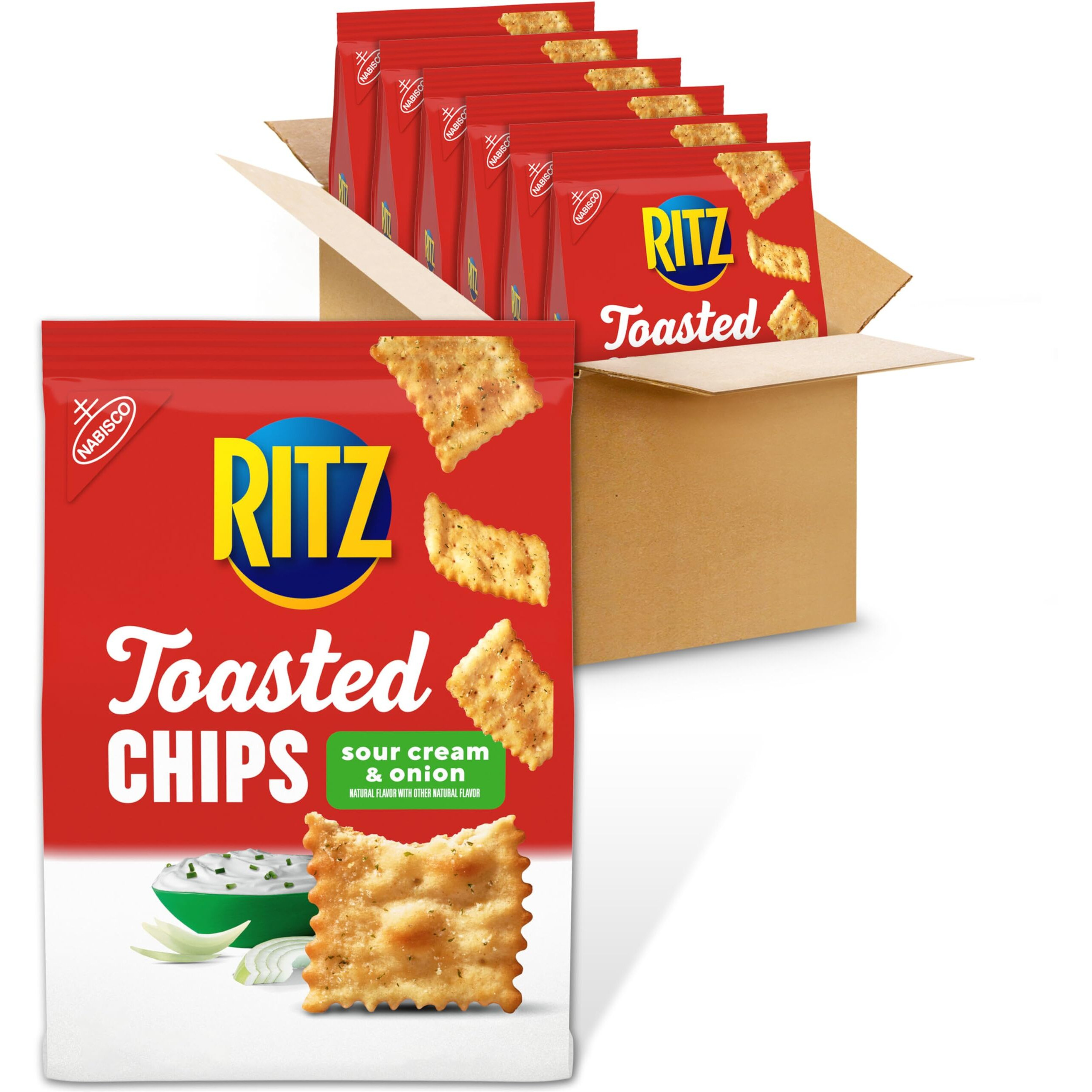 Ritz Toasted Chips Sour Cream And Onion Crackers, 6 - 8.1 Oz Bags