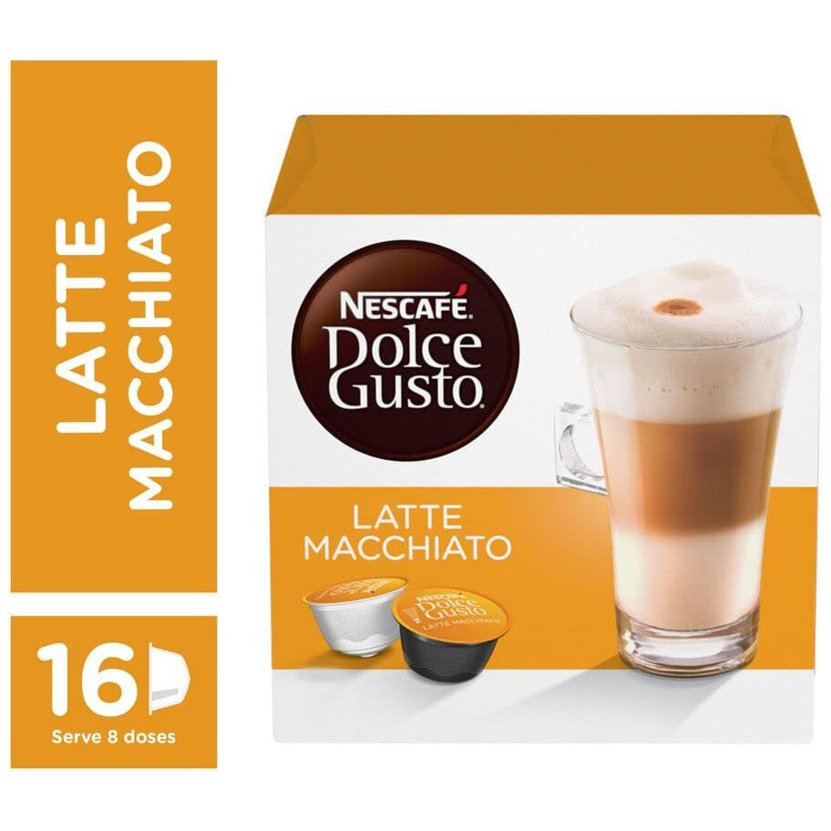 Nescafe Dolce Gusto Latte Macchiato Capsules, 16 Count