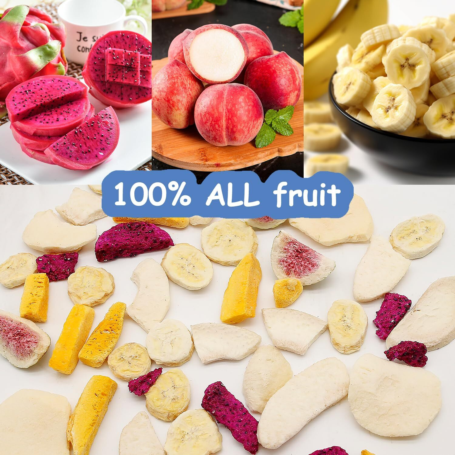 Onetang Freeze-Dried Mixed Fruit, 12 Pack Single-Serve Pack, Non Gmo, Kosher, No Add Sugar, Gluten Free, Vegan, Holiday Gifts, Healthy Snack 0.35 Ounce