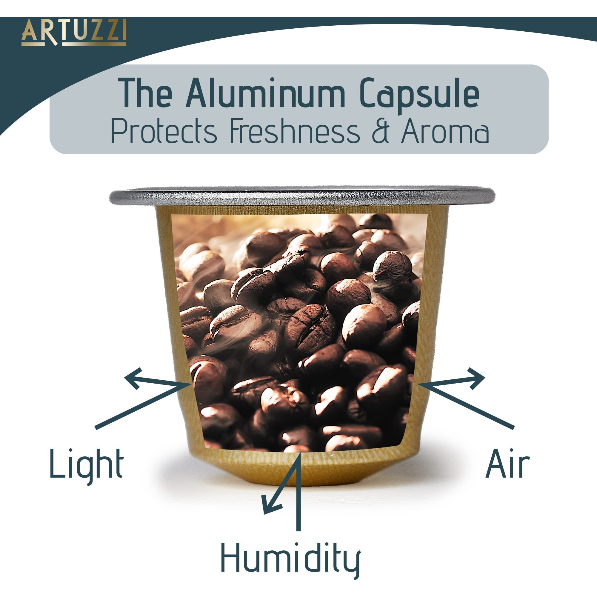 Artuzzi 120Ct Compatible Nespresso Pods For Nespresso Original Machines I Espresso Roma Coffee Capsules I Aluminum & Recyclable Coffee Pods I Fine Italian Dark Roast Espresso Pods