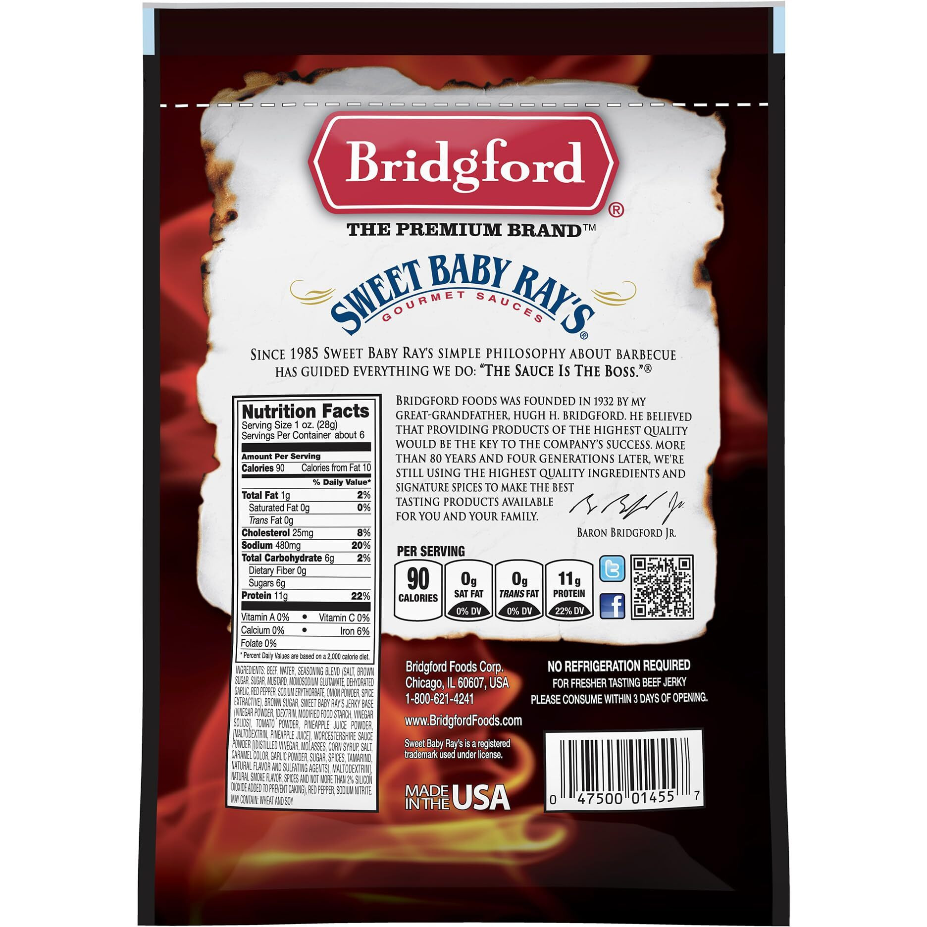Bridgford Sweet Baby Rays Beef Jerky Sweet N Spicy 6.2 Oz Pack Of 3 - High Protein Sweet And Spicy Beef Jerky For Your Dietary Preference - Ready-To-Eat Spicy Beef Jerky For On-The-Go Snacking