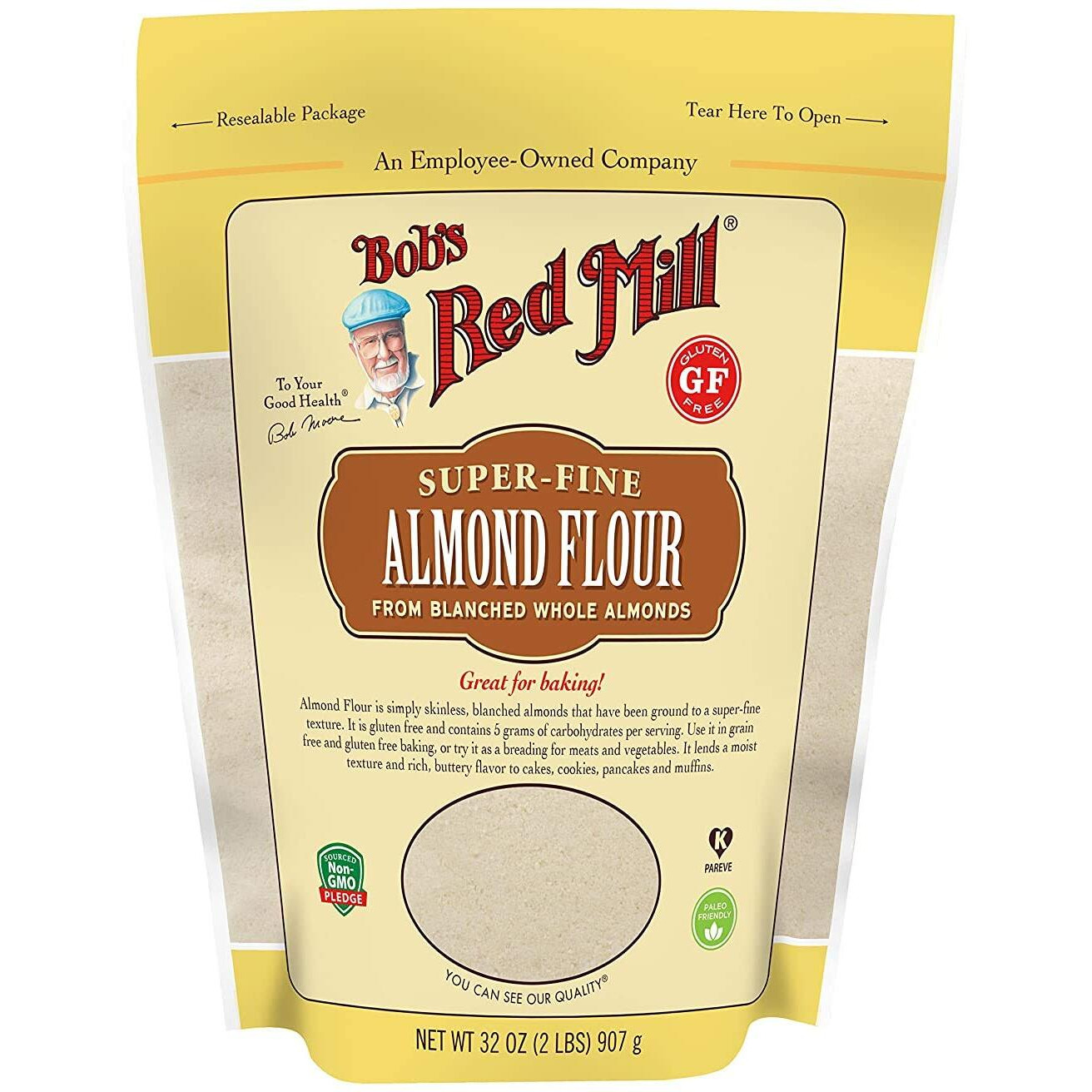 Bob's Red Mill Flour Almond Blanched, Size (32 Oz, Pack - 2)