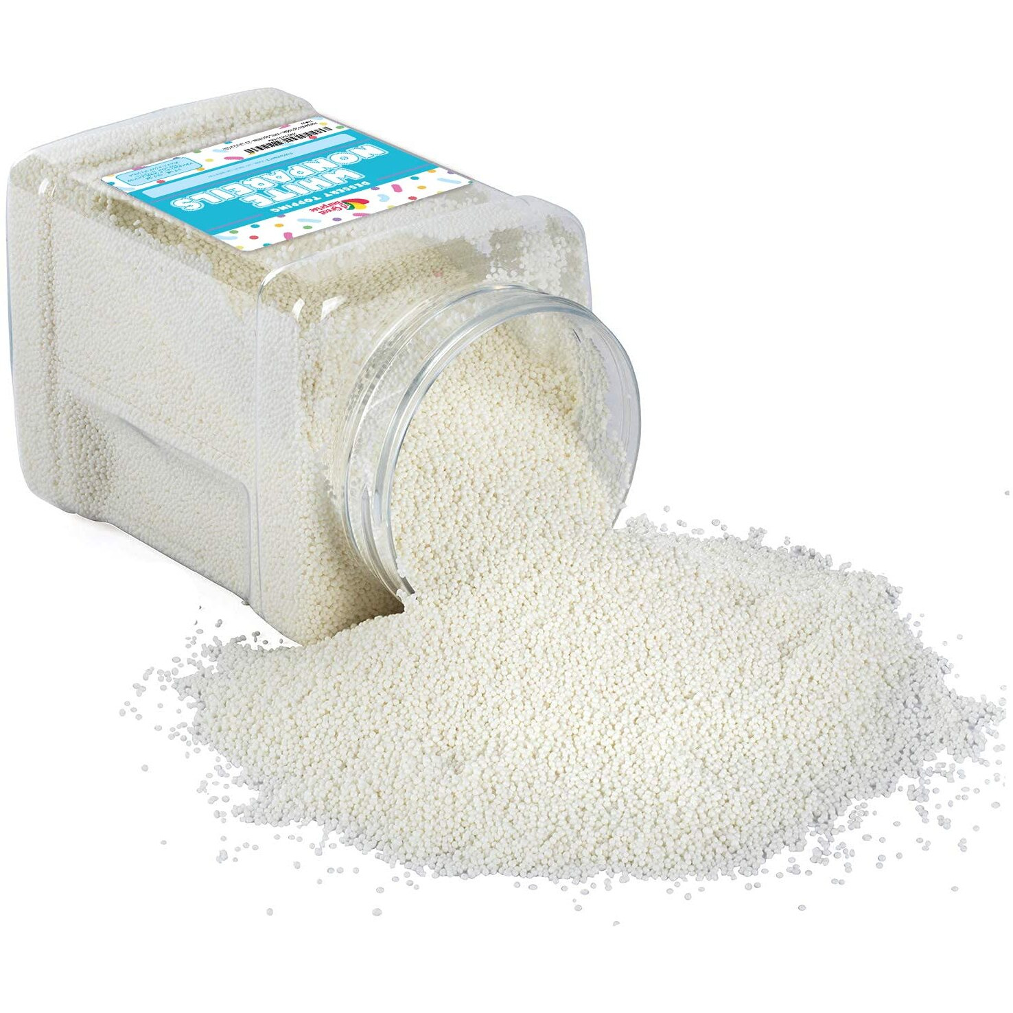White Nonpareils Sprinkles - 2.7 Pounds - Bulk White Sprinkles - White Non Pareils Bridal Sprinkles - Small White Disco Ball Sprinkles - Tiny Pearl Sprinkles For Cakes, Cookies, Christmas