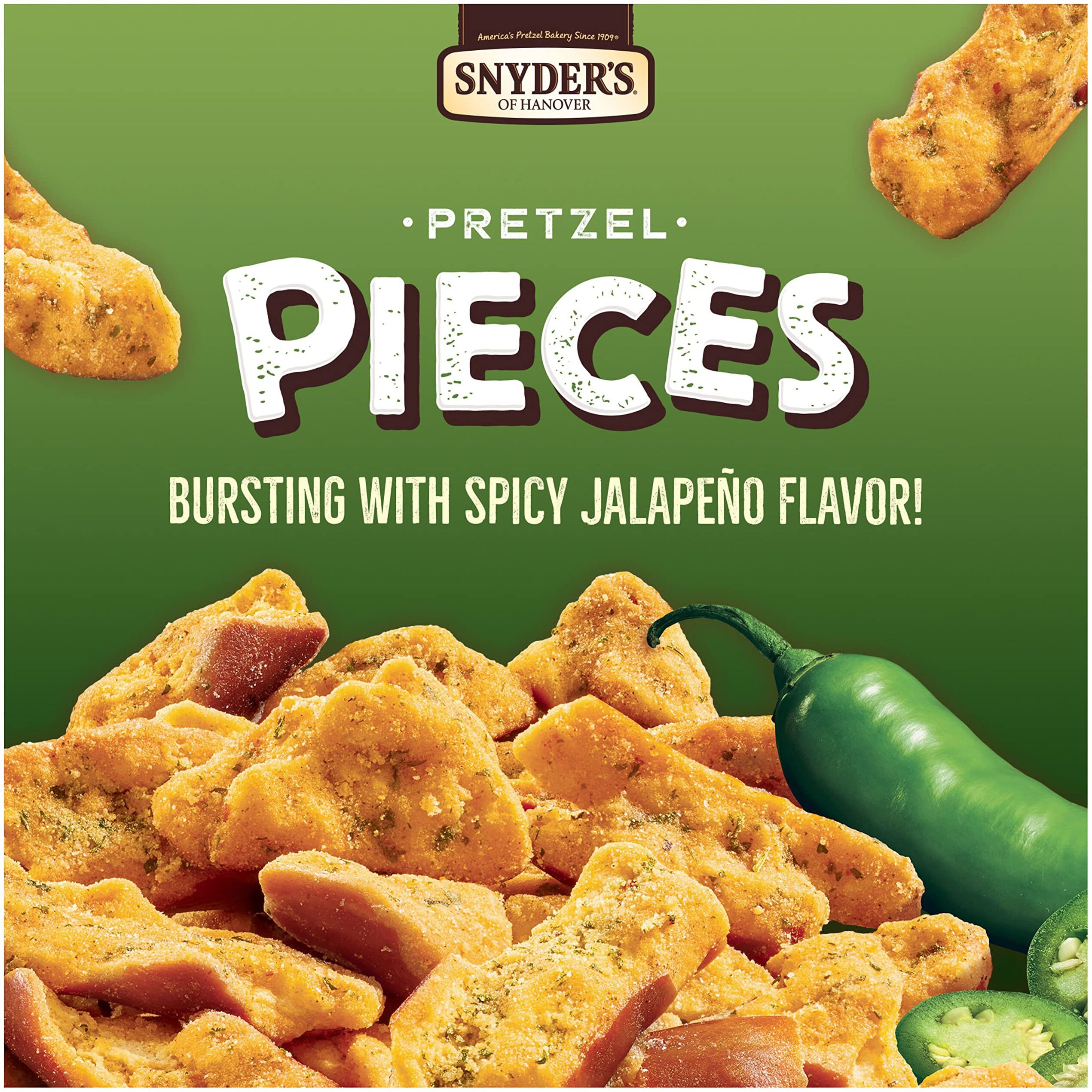 Snyder's Of Hanover Pretzel Pieces, Jalapeno, 11.25 Oz (Pack Of 12)