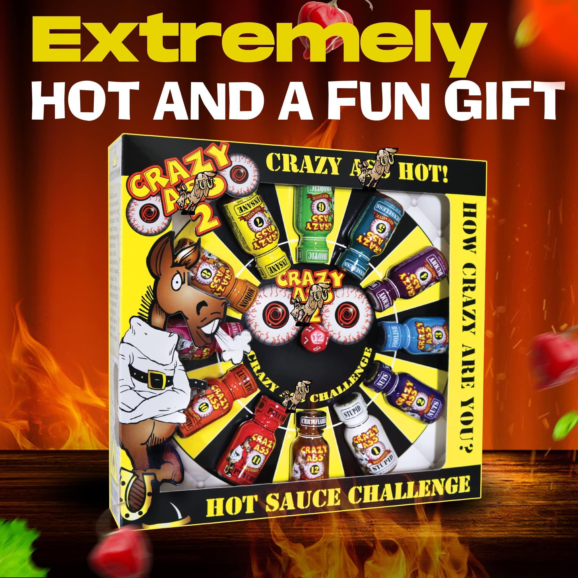 Crazy Hot Sauce Gift Set - Gourmet Challenge Dice Game - Prefect Premium Gourmet Gifts For Men.