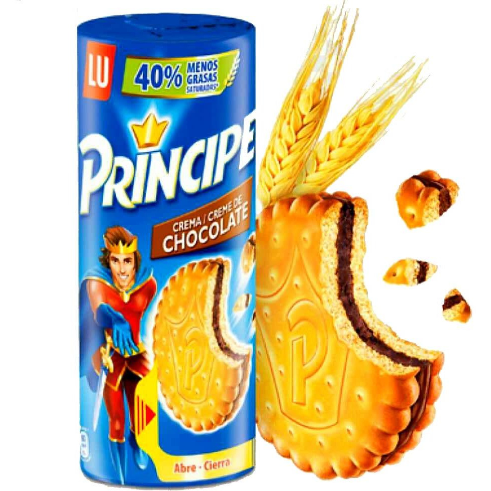 Lu - Prince Chocolate Biscuits - 3 Packs - 300G Per Pack - Chocolate Chip Flavored Cookies - With Chocolate Nuggets - Rich In Cereals - Cocoa Cream Filling Sandwiched