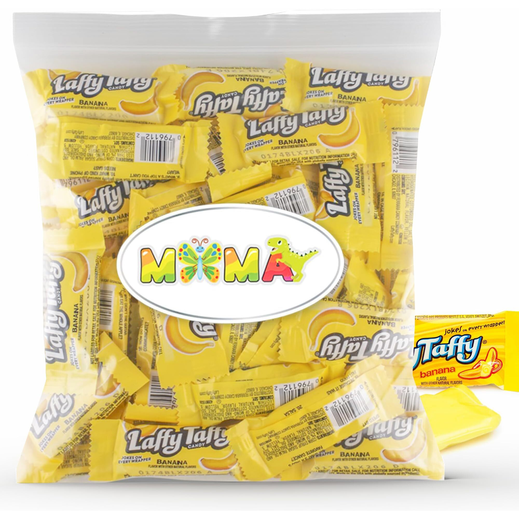 Gluten-Free Halloween Candy - (2Lb) Banana Deliciously Stretchy Candy For Thanksgiving, Snacking And Sharing - Taffy Candy Individually Wrapped