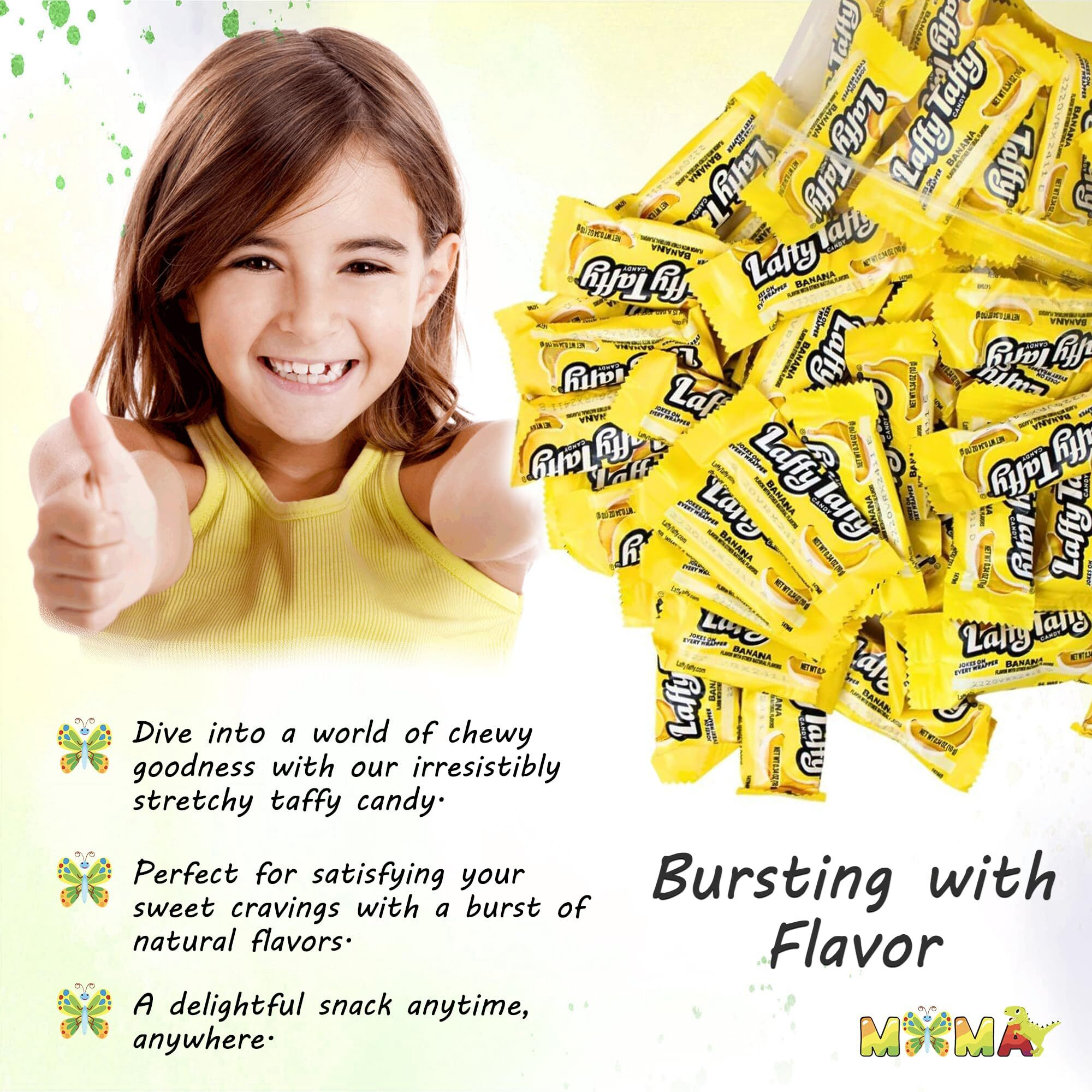 Gluten-Free Halloween Candy - (2Lb) Banana Deliciously Stretchy Candy For Thanksgiving, Snacking And Sharing - Taffy Candy Individually Wrapped