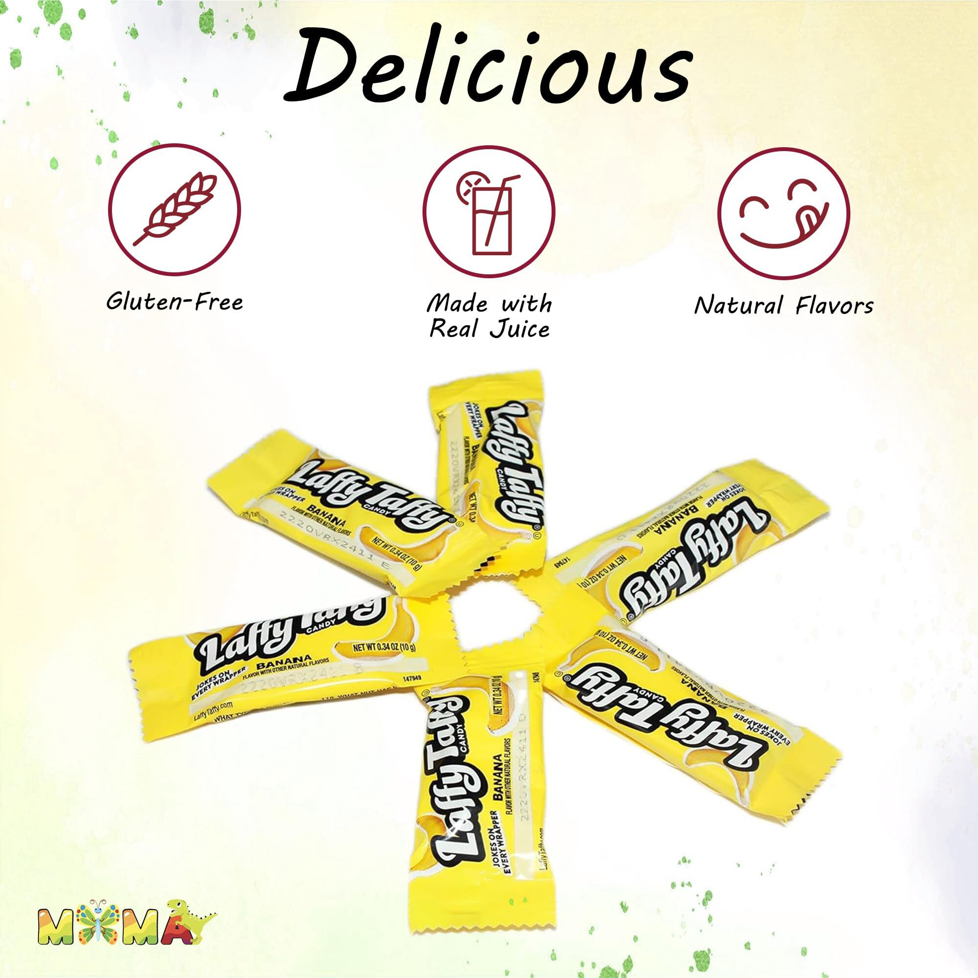 Gluten-Free Halloween Candy - (2Lb) Banana Deliciously Stretchy Candy For Thanksgiving, Snacking And Sharing - Taffy Candy Individually Wrapped