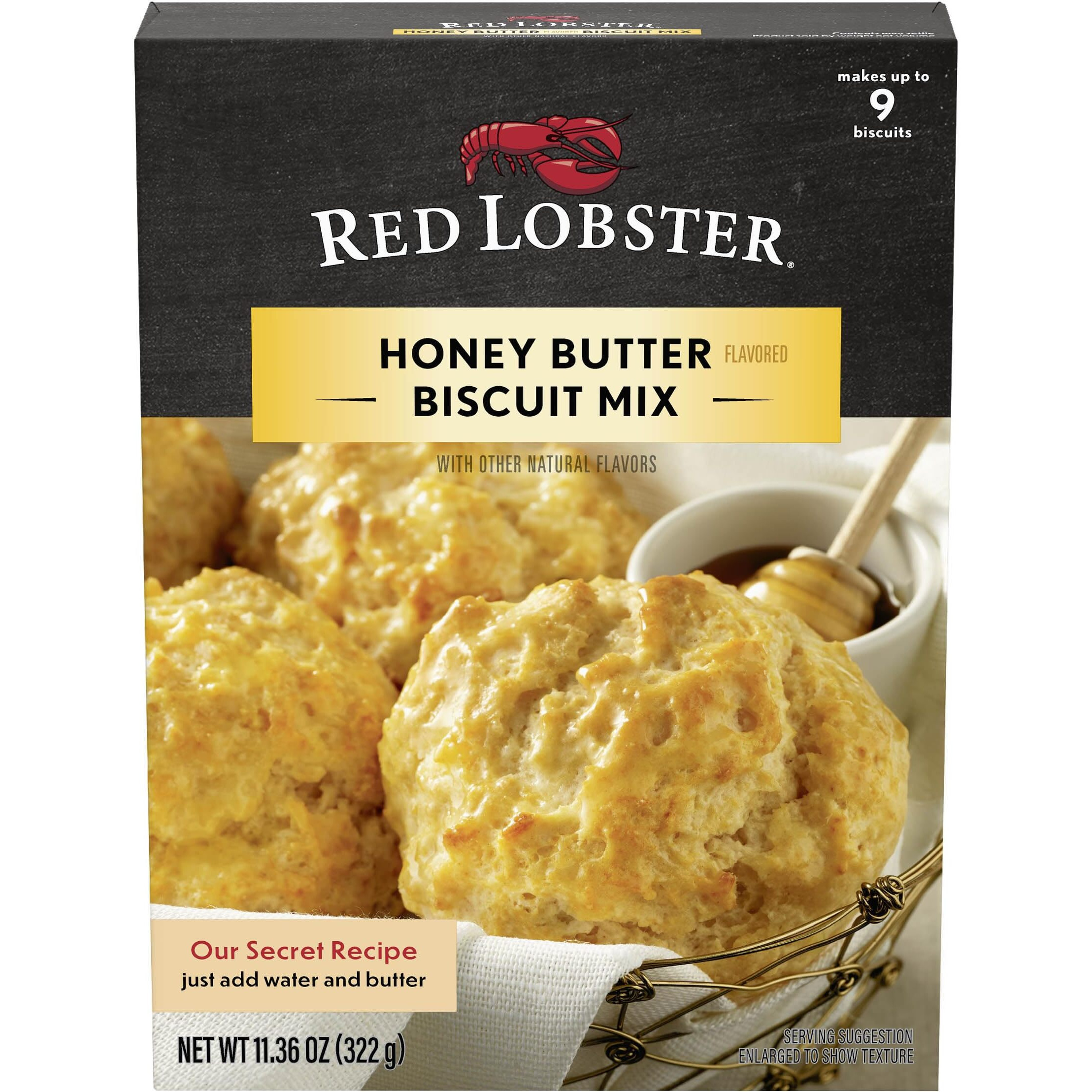 Red Lobster Honey Butter Flavored Biscuit Mix, Easy To Make, Makes Warm & Fluffy Biscuits, 11.36-Ounce Boxes (Pack Of 8), Packaging May Vary
