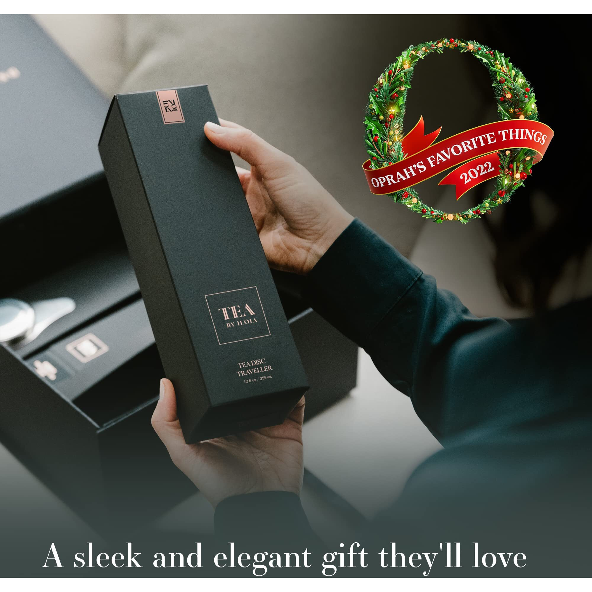Ilola Tea Disc Essentials Box Set | Oprahs Favorite Things 2022 | Thermos, Infuser, Mint & Chocolate Organic Loose Leaf Probiotic Tea | Corporate Christmas Teacher Birthday Family Parent Employee Gift