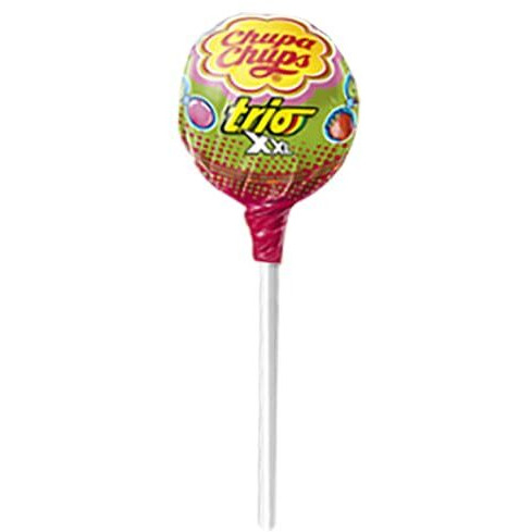 Chupa Chups Halloween Trick Or Treat Candy, Xxl Trio Bubble Gum Filled Lollipops, Individially Wrapped Extra Large Suckers For Parties Concessions Classroom Office, Pack Of 48