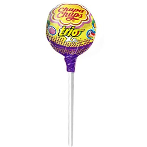 Chupa Chups Halloween Trick Or Treat Candy, Xxl Trio Bubble Gum Filled Lollipops, Individially Wrapped Extra Large Suckers For Parties Concessions Classroom Office, Pack Of 48